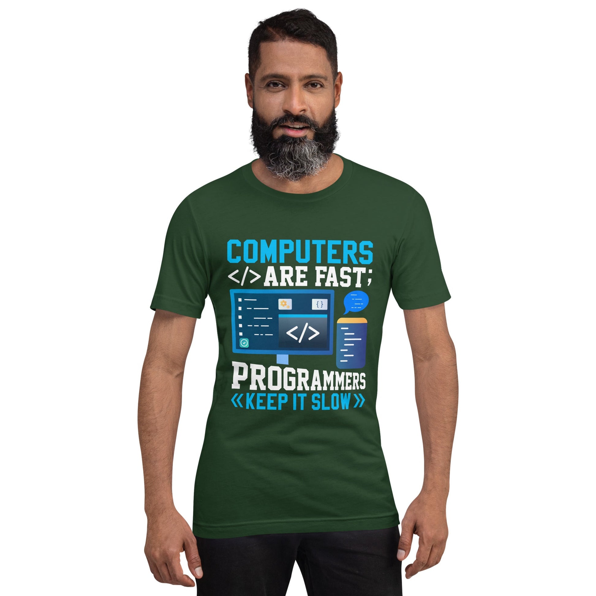 Computers are fast - Blue RK Unisex t-shirt by DarkByteGear