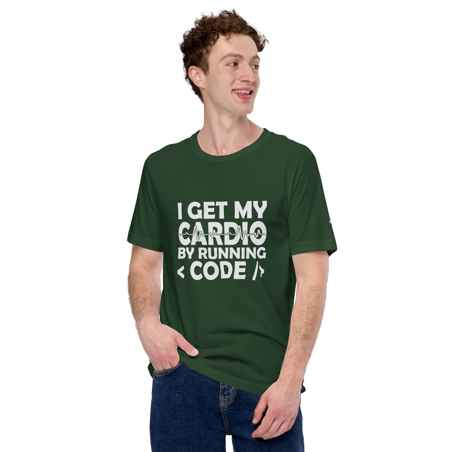 I Get my Cardio by Running Code - Unisex t-shirt by DarkByteGear