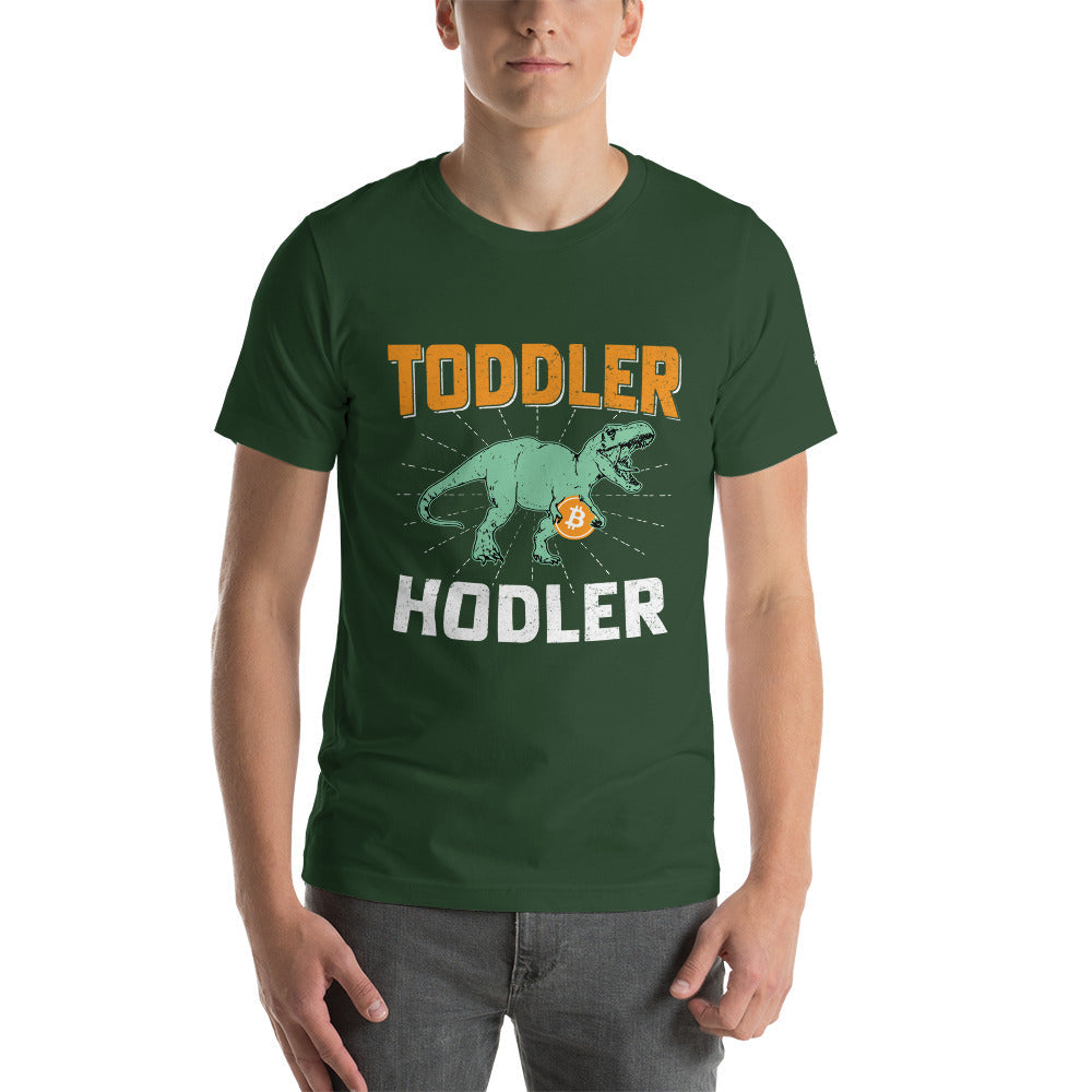 Toddler Bitcoin T-rex Holder - Unisex t-shirt by DarkByteGear