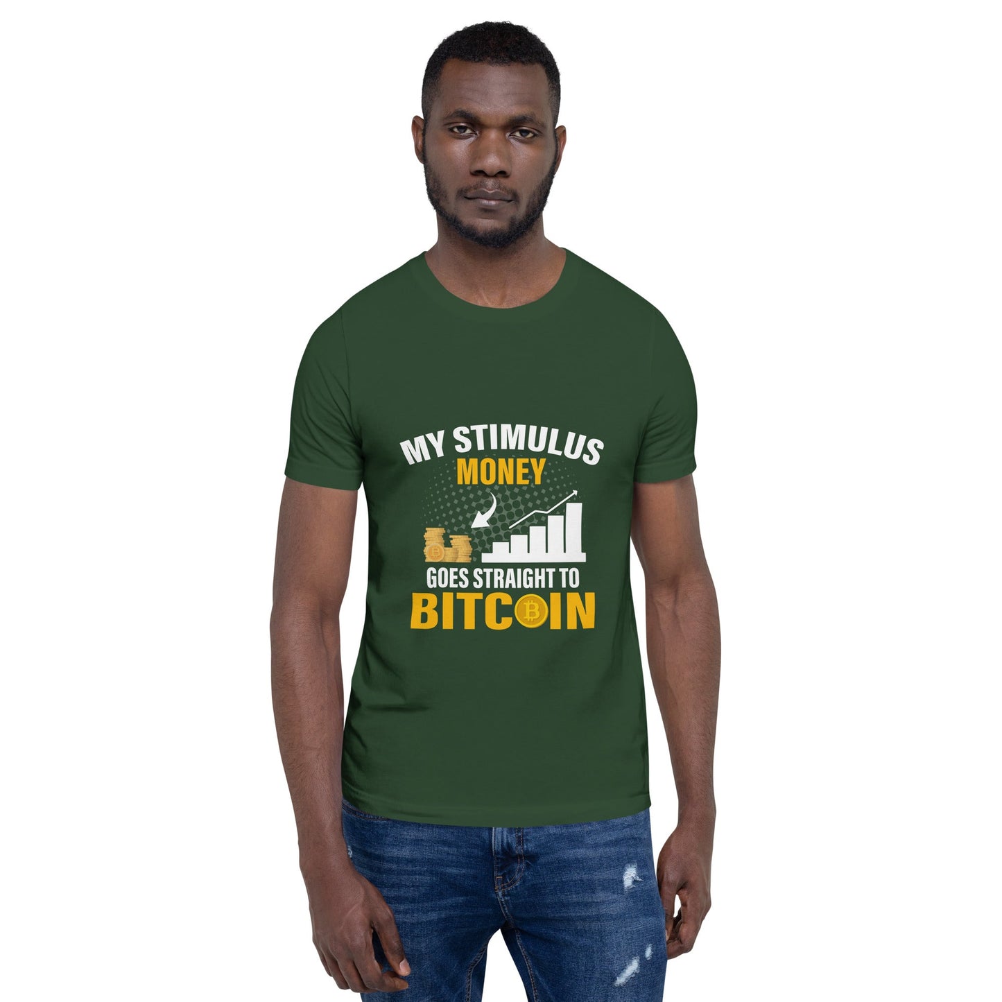My Stimulus Money Goes Straight to Bitcoin - Unisex t-shirt by DarkByteGear