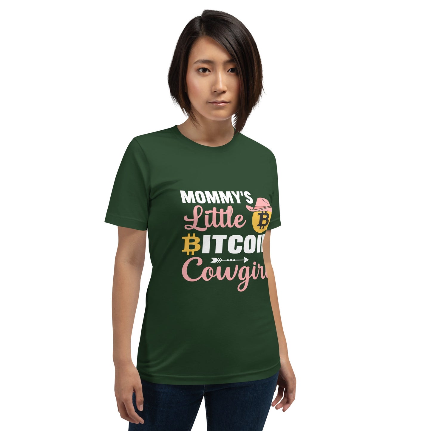 Mommy's little bitcoin cowgirl - Unisex t-shirt by DarkByteGear