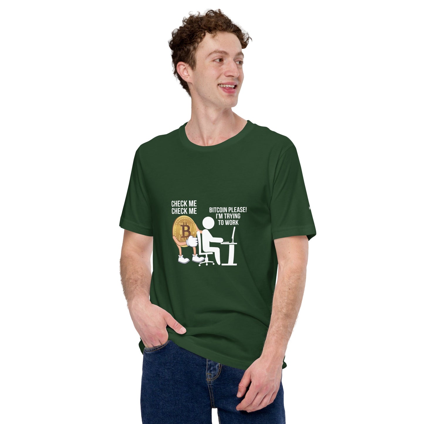 Bitcoin, Please! I am trying to work Unisex t-shirt by DarkByteGear