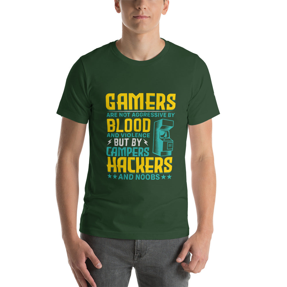 Gamers are not Aggressive by Blood and Violence ( rasel ) - Unisex t-shirt by DarkByteGear