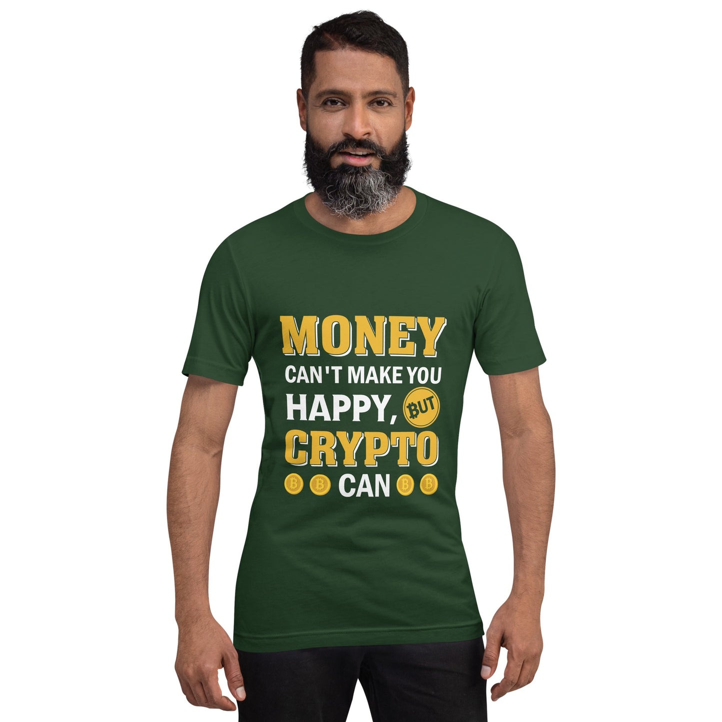 Money can't Buy You Happiness but Bitcoin Can Unisex t-shirt by DarkByteGear