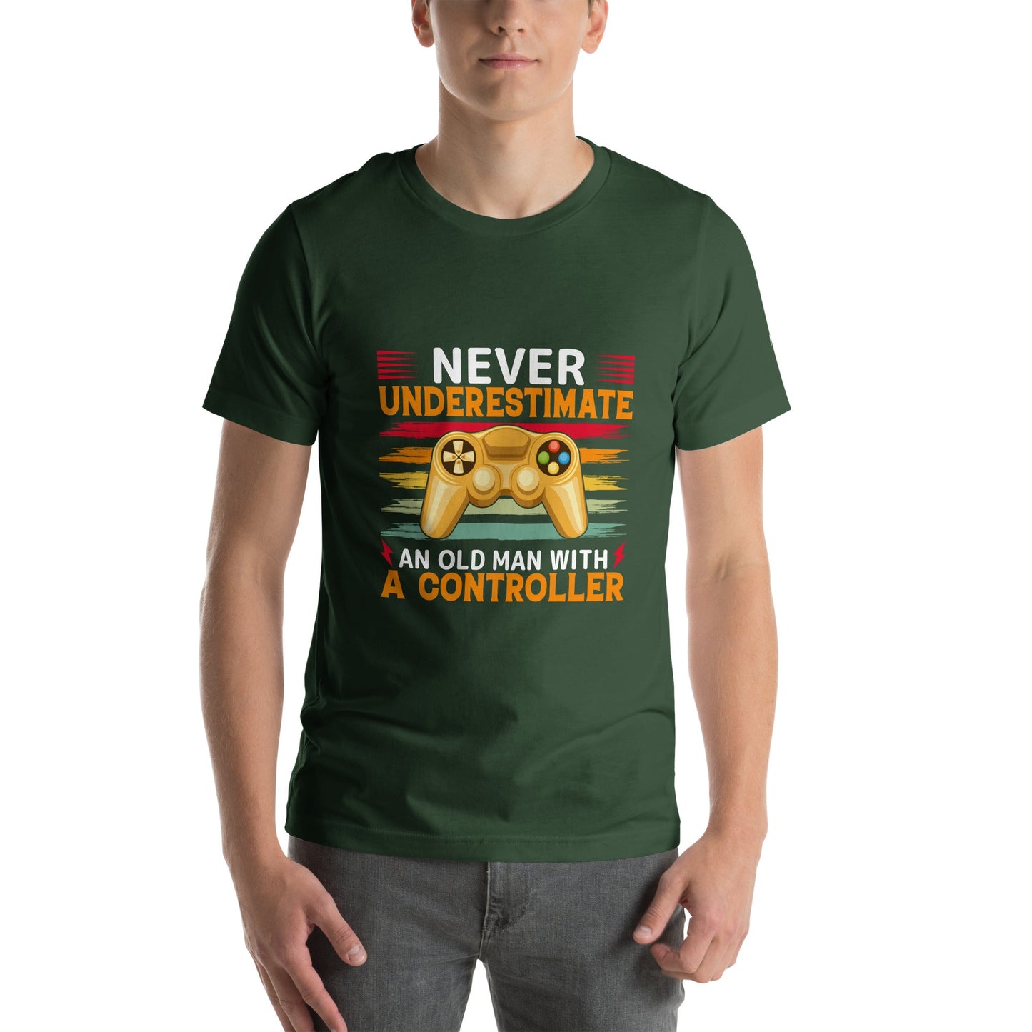 Never Underestimate an old man with a controller - Unisex t-shirt by DarkByteGear