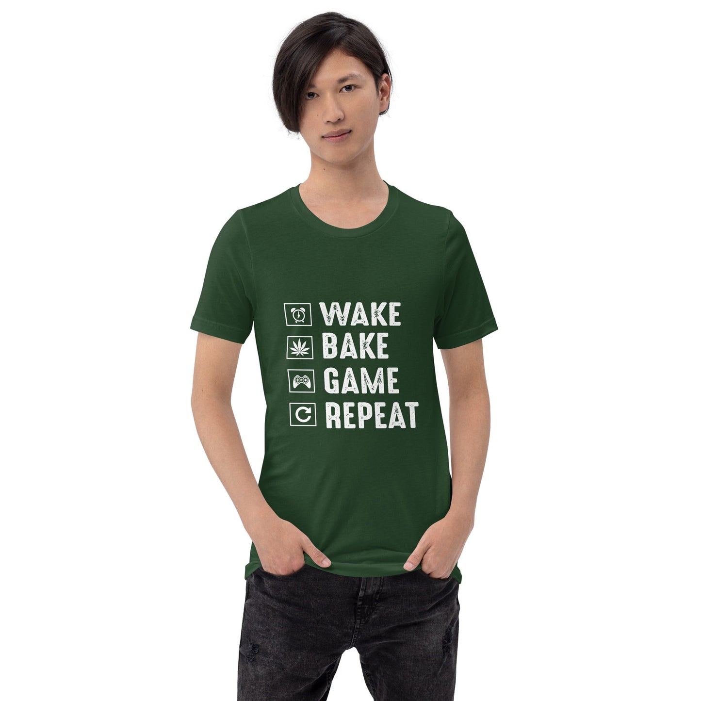 Wake, Bake, Game, Repeat Rima 13 - Unisex t-shirt by DarkByteGear