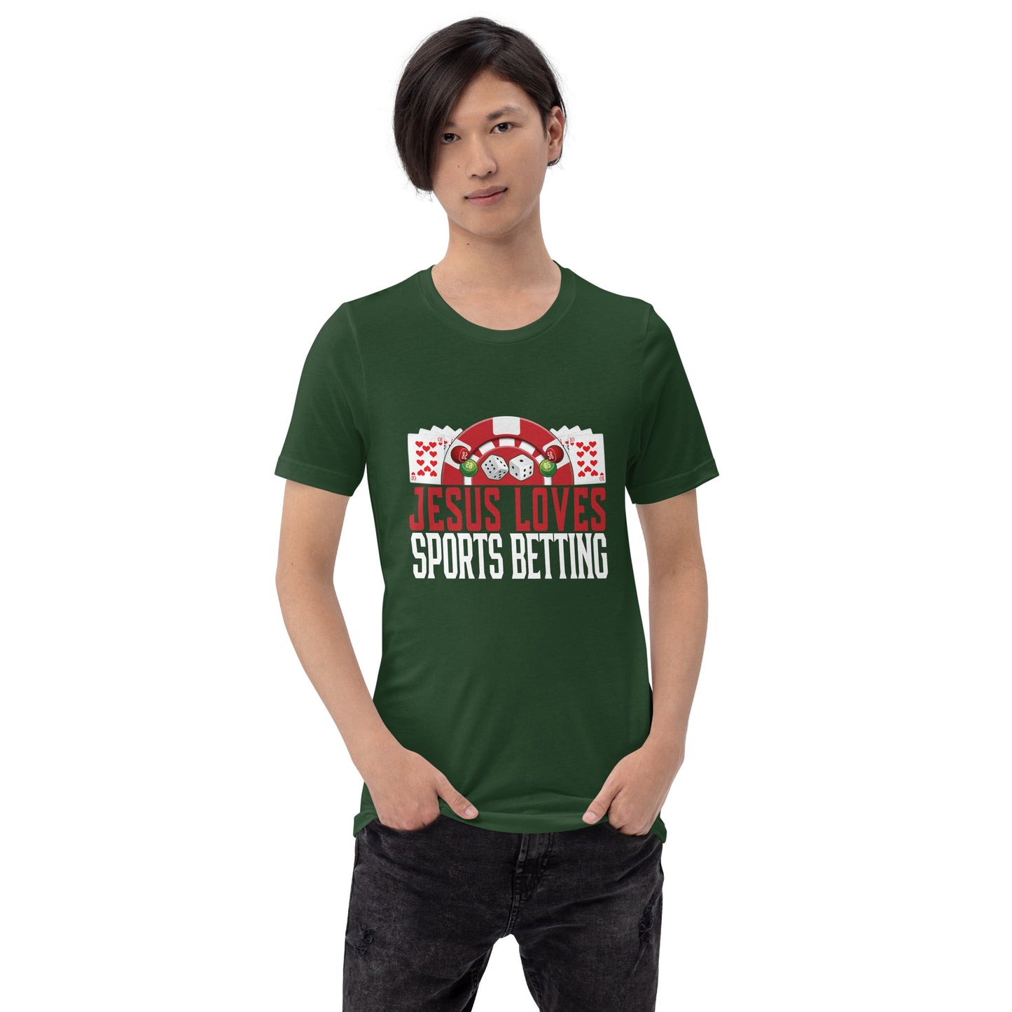 Jesus Loves Sports Betting - Unisex t-shirt by DarkByteGear