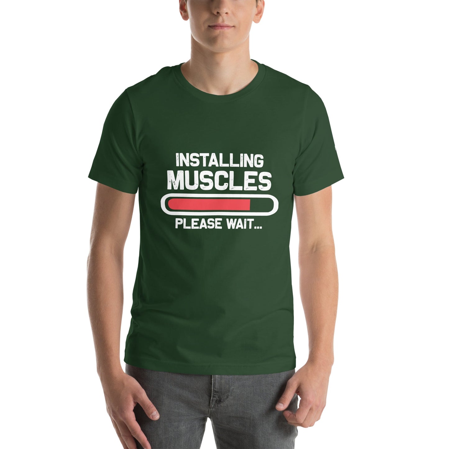 Installing Muscles Please Wait.... - Unisex t-shirt by DarkByteGear