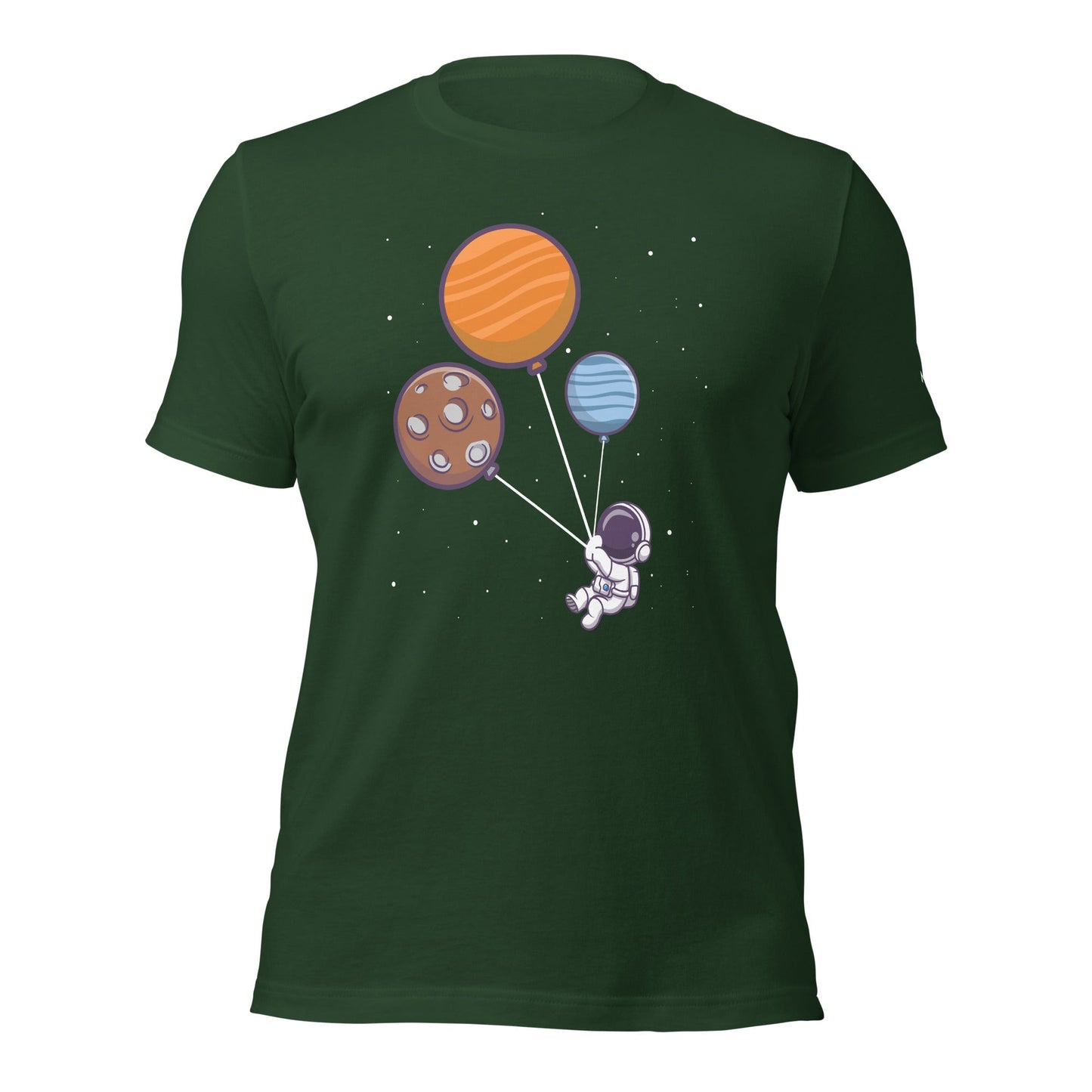 Astronaut with Balloons in Space - Unisex T-shirt by DarkByteGear