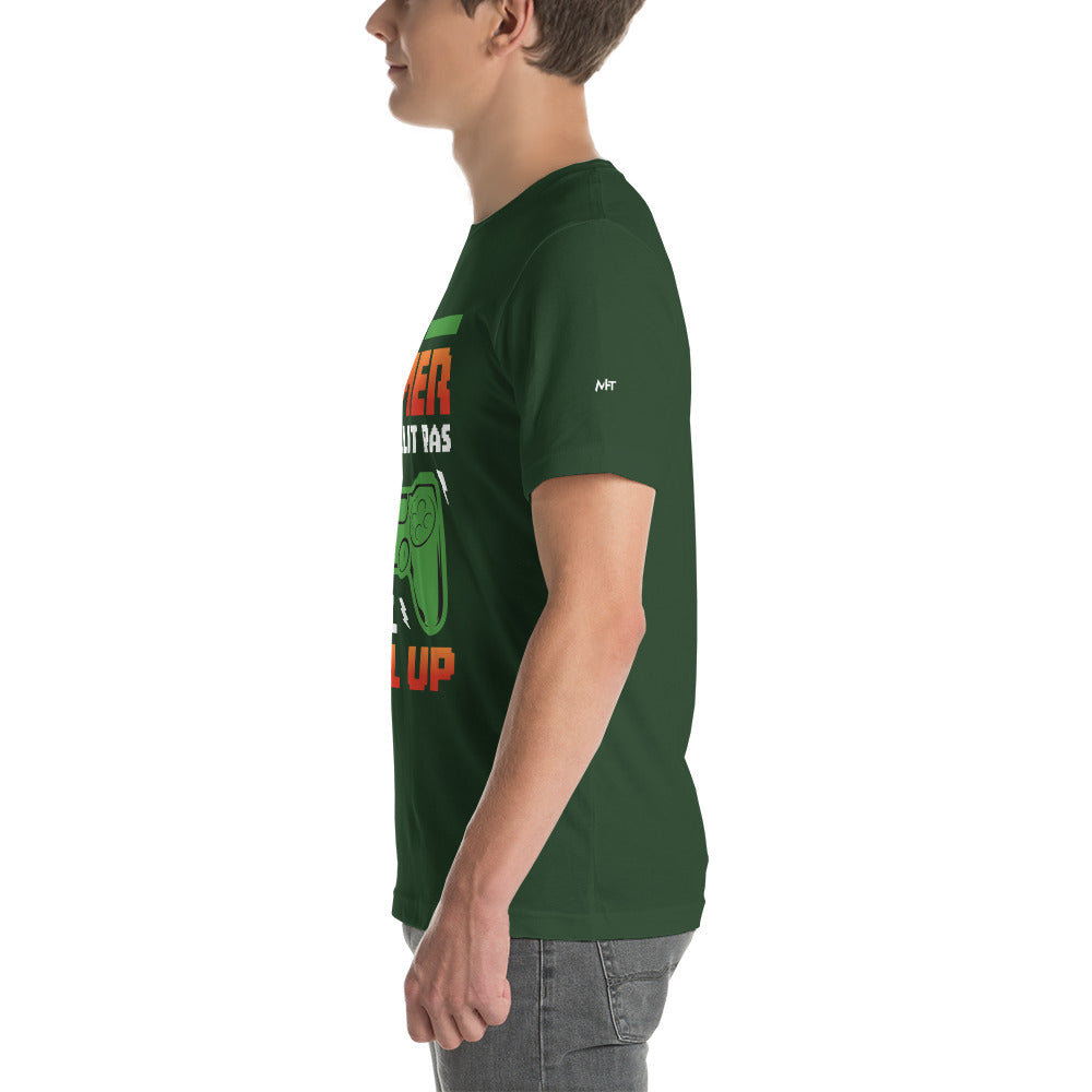 Un GAMER NE VIEILLIT PAS IL Level Up - Unisex t-shirt by DarkByteGear