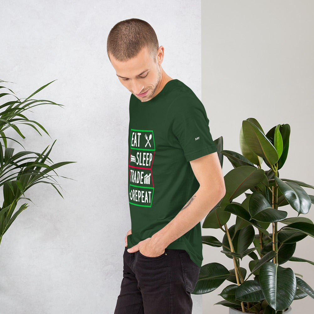 Eat, Sleep, Trade, Repeat - Unisex t-shirt by DarkByteGear