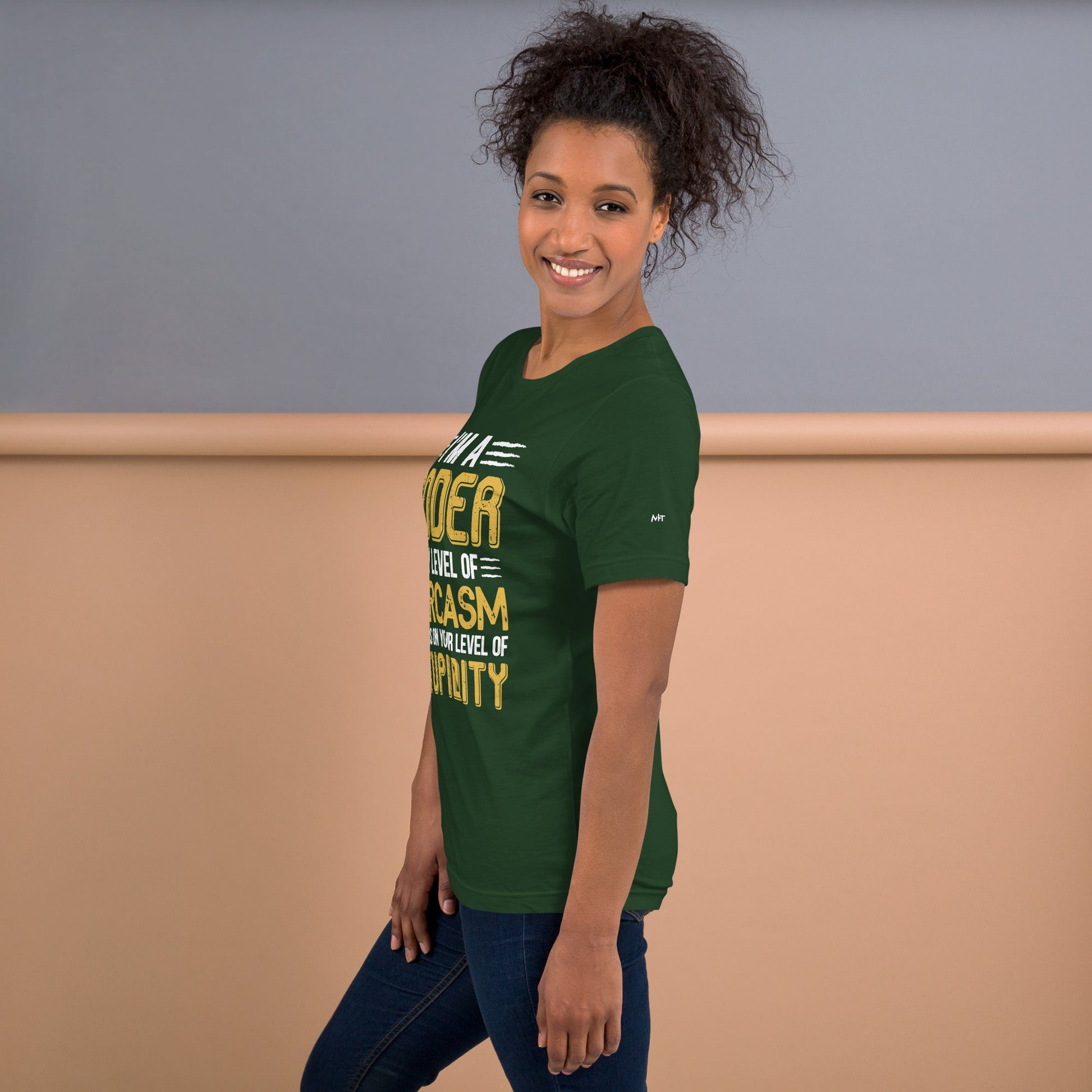 I am a Coder; my level of Sarcasm Depends on your level of Stupidity - Unisex t-shirt by DarkByteGear