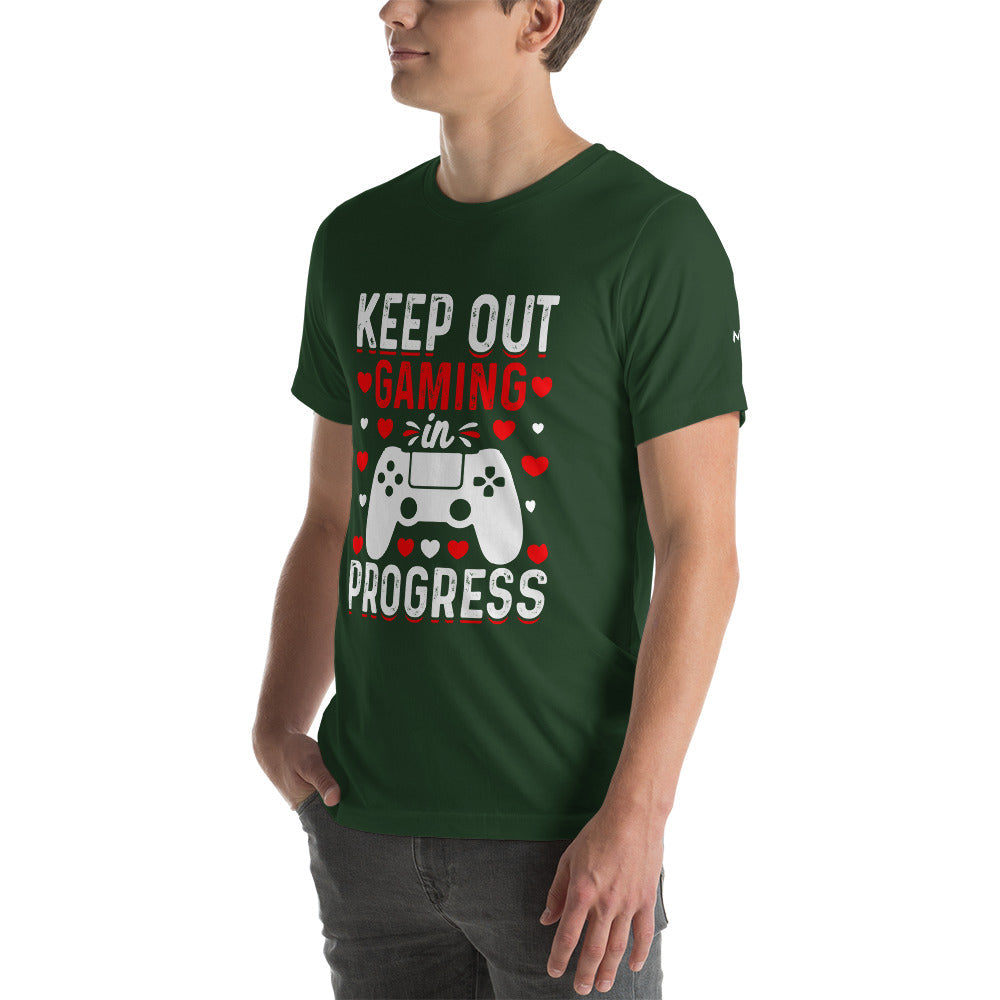 Keep out Gaming in Progress Unisex t-shirt by DarkByteGear