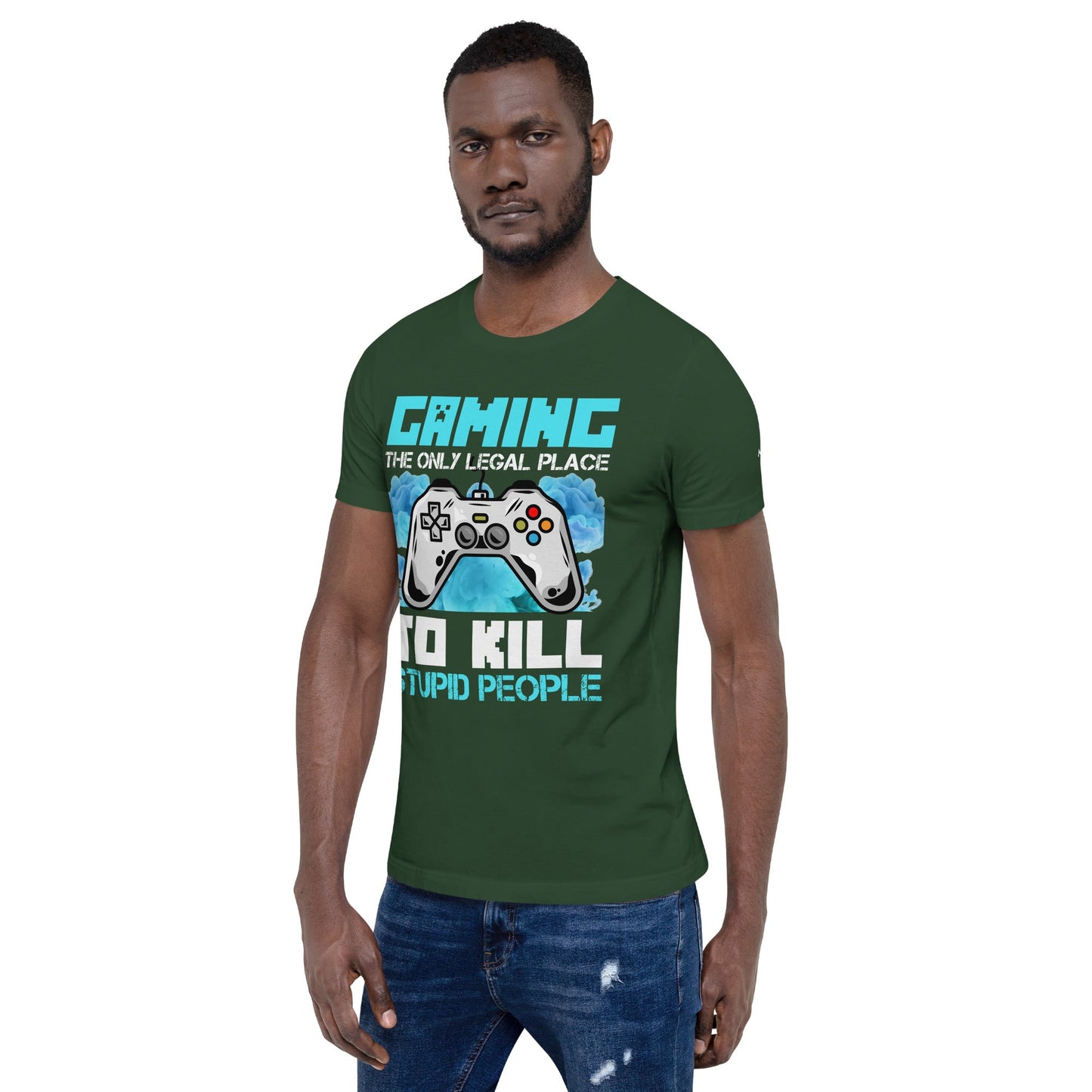 Gaming is the only Legal Place - Blue V Unisex t-shirt by DarkByteGear
