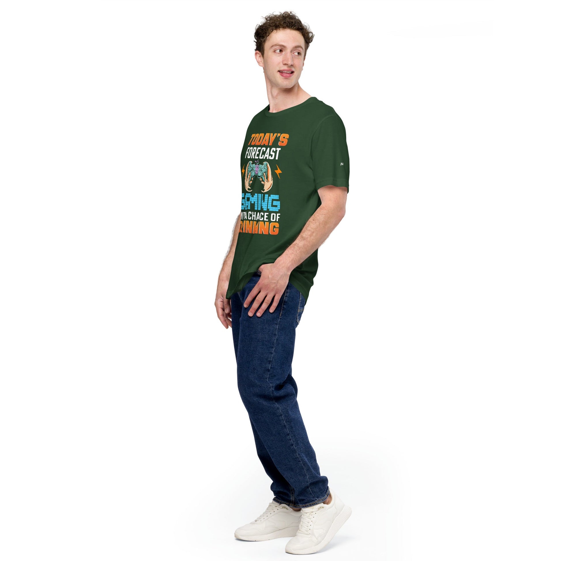 Today's Forecast; Gaming with a Chance of Drinking - Unisex t-shirt by DarkByteGear