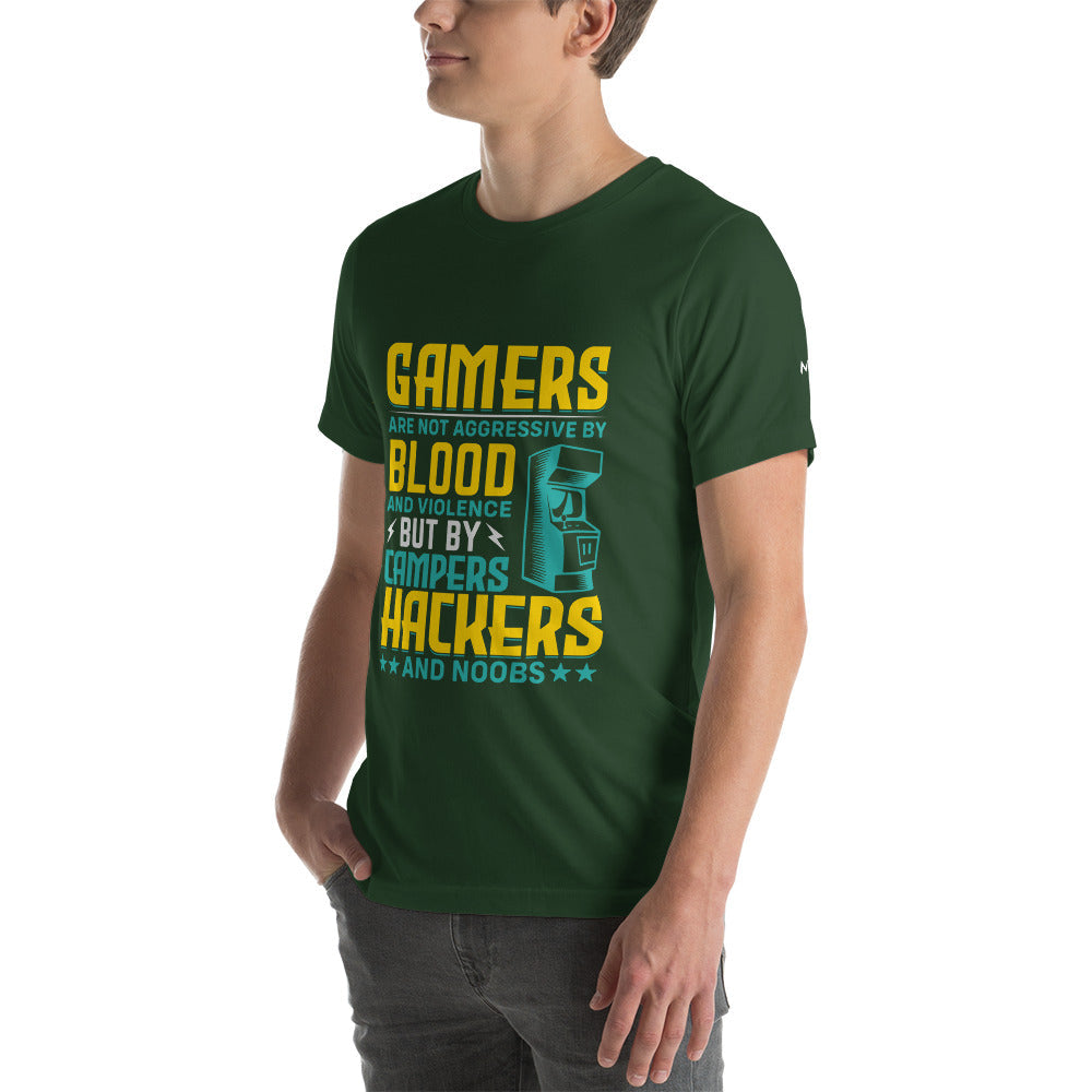 Gamers are not Aggressive by Blood and Violence ( rasel ) - Unisex t-shirt by DarkByteGear