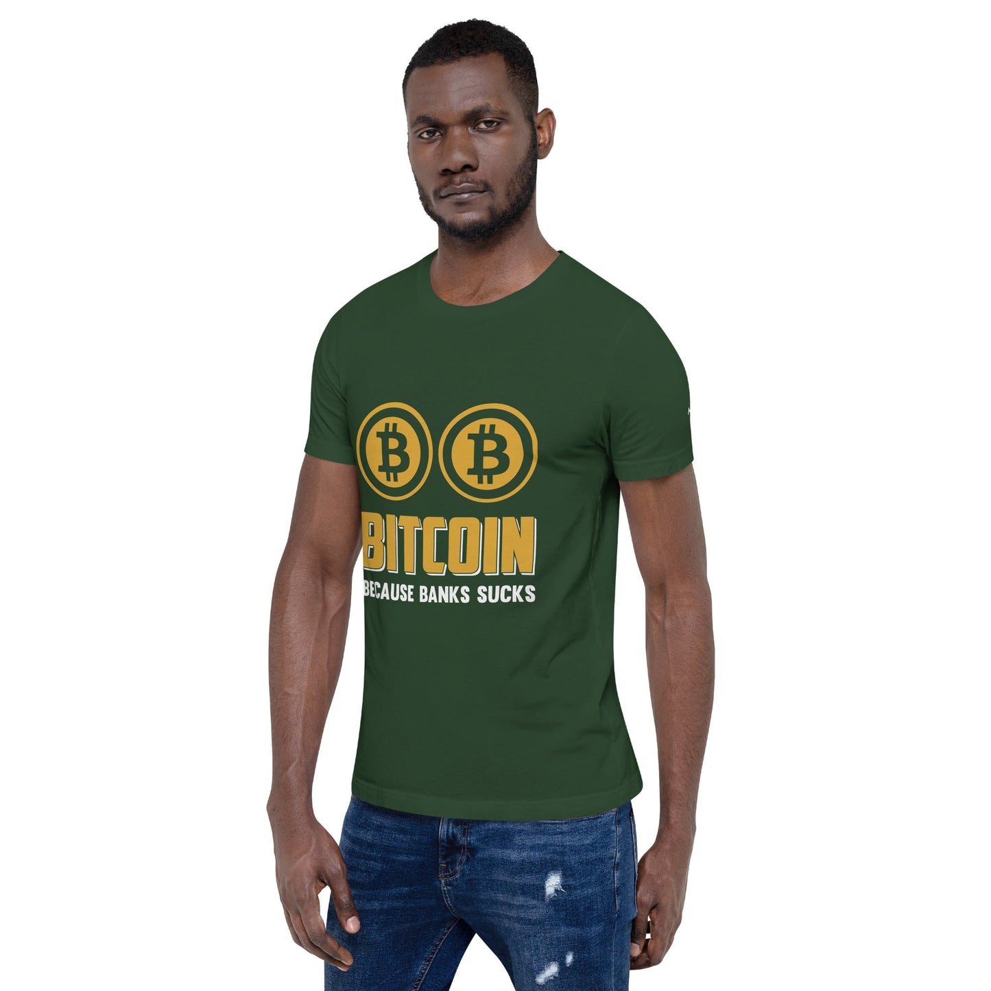 Bitcoin because Banks suck Unisex t-shirt by DarkByteGear
