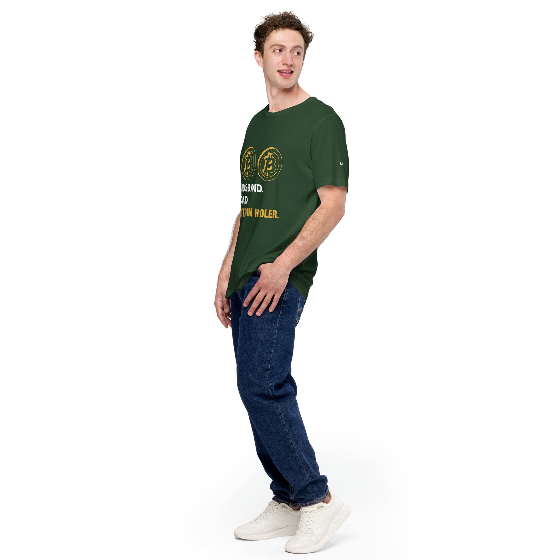 Husband, Dad, Bitcoin Holder Unisex t-shirt by DarkByteGear