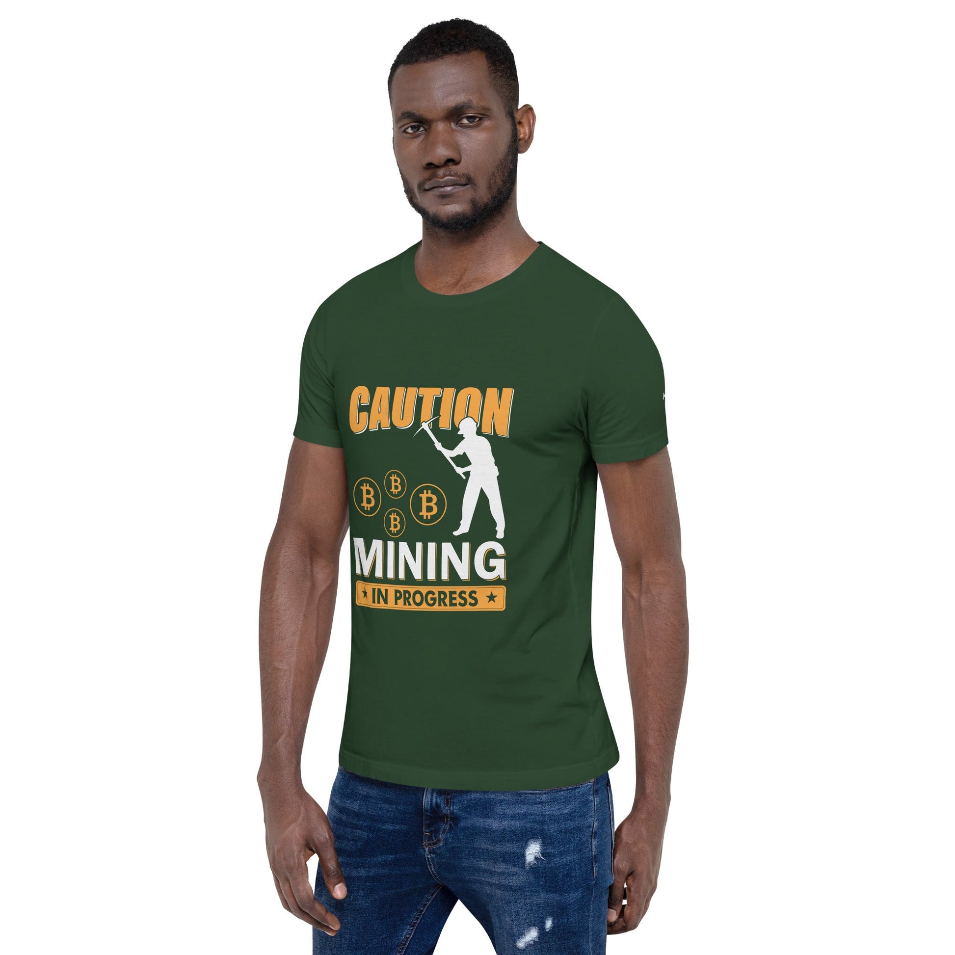 Caution Bitcoin Mining in Progress - Unisex t-shirt by DarkByteGear