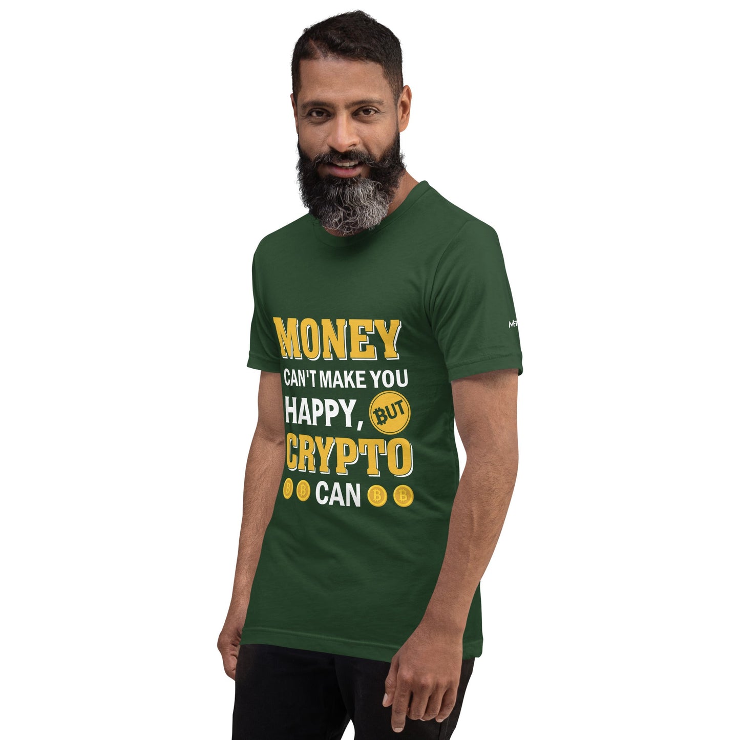 Money can't Buy You Happiness but Bitcoin Can Unisex t-shirt by DarkByteGear