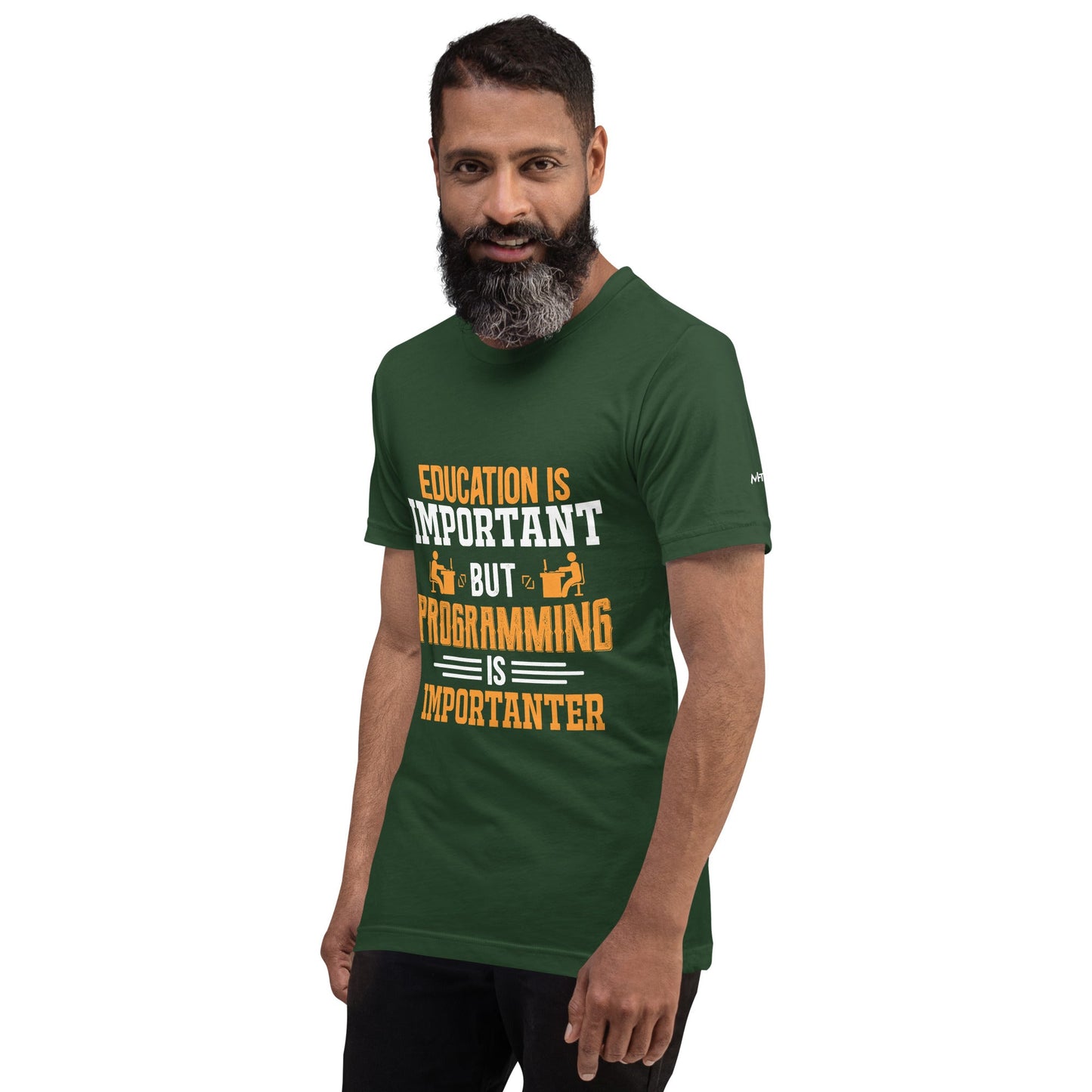 Education is important, but Programming is importanter - Unisex t-shirt by DarkByteGear