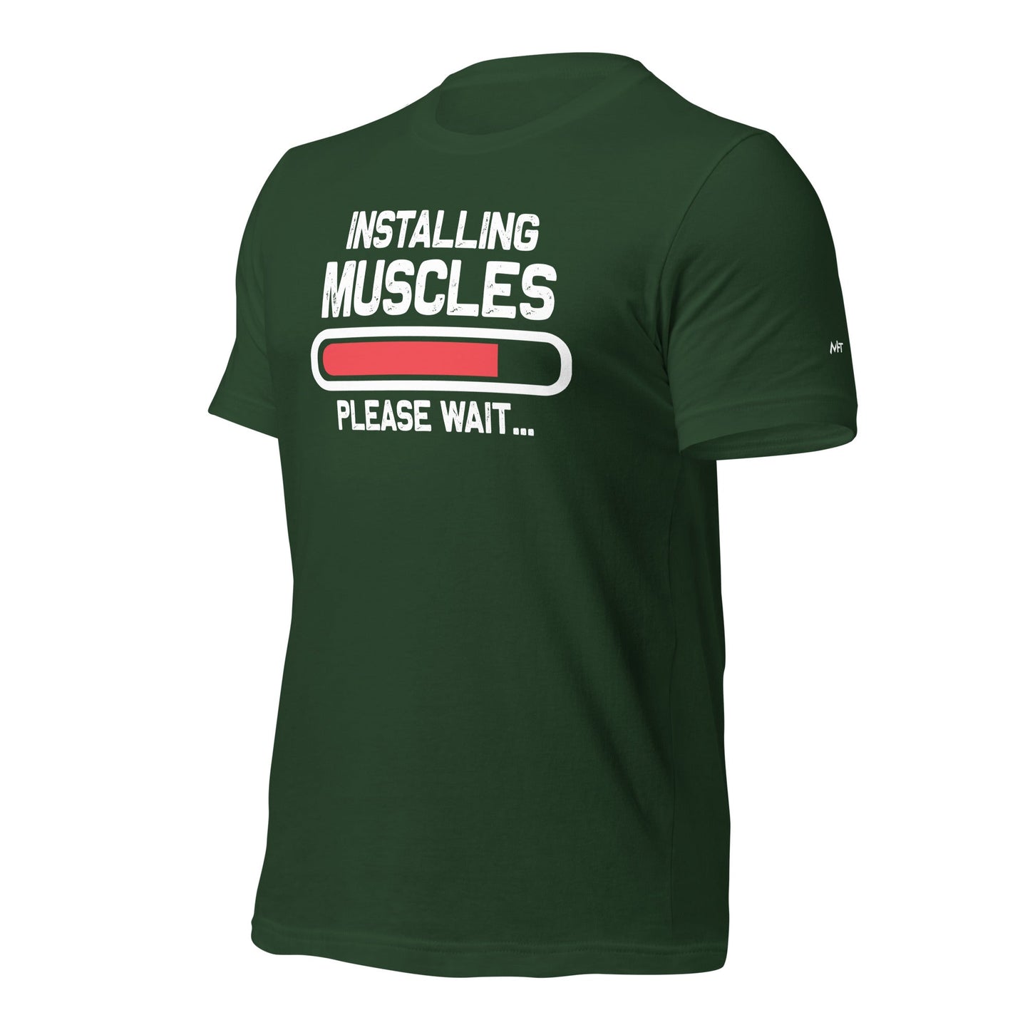 Installing muscles please wait - Unisex t-shirt by DarkByteGear