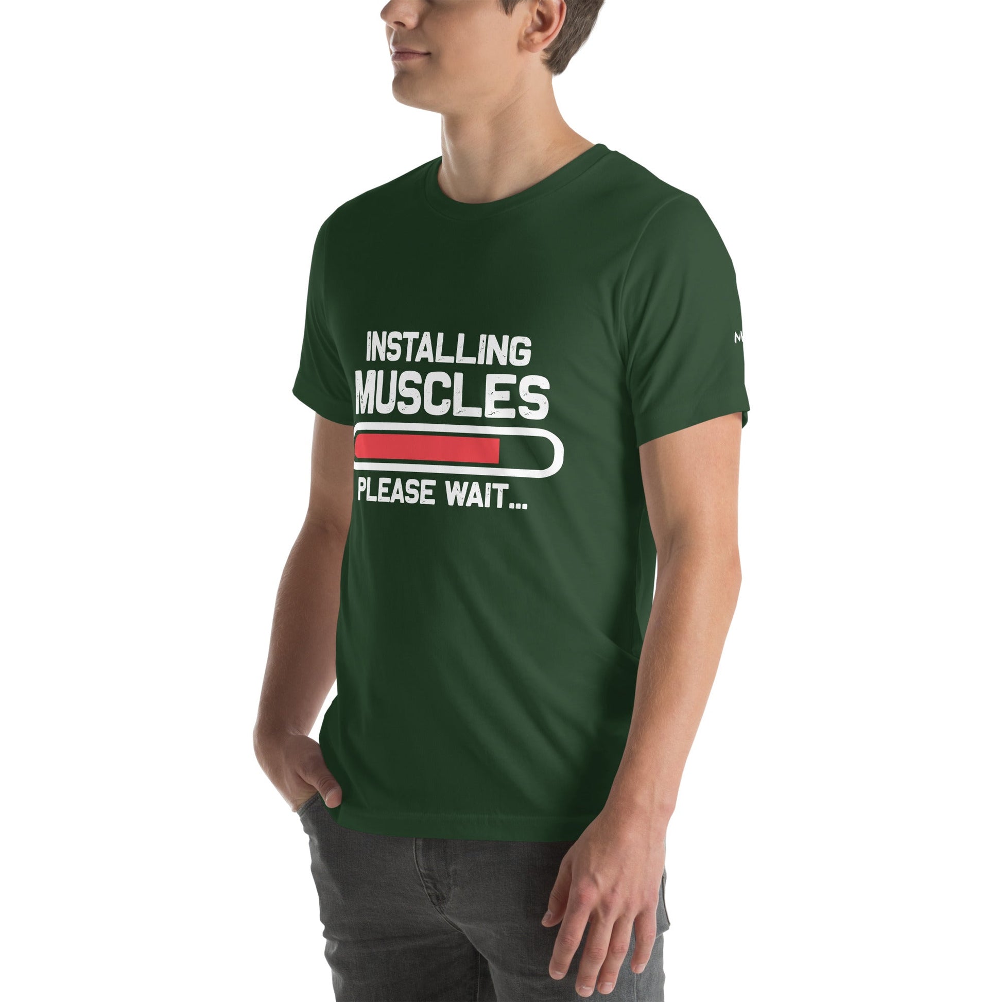 Installing Muscles Please Wait.... - Unisex t-shirt by DarkByteGear