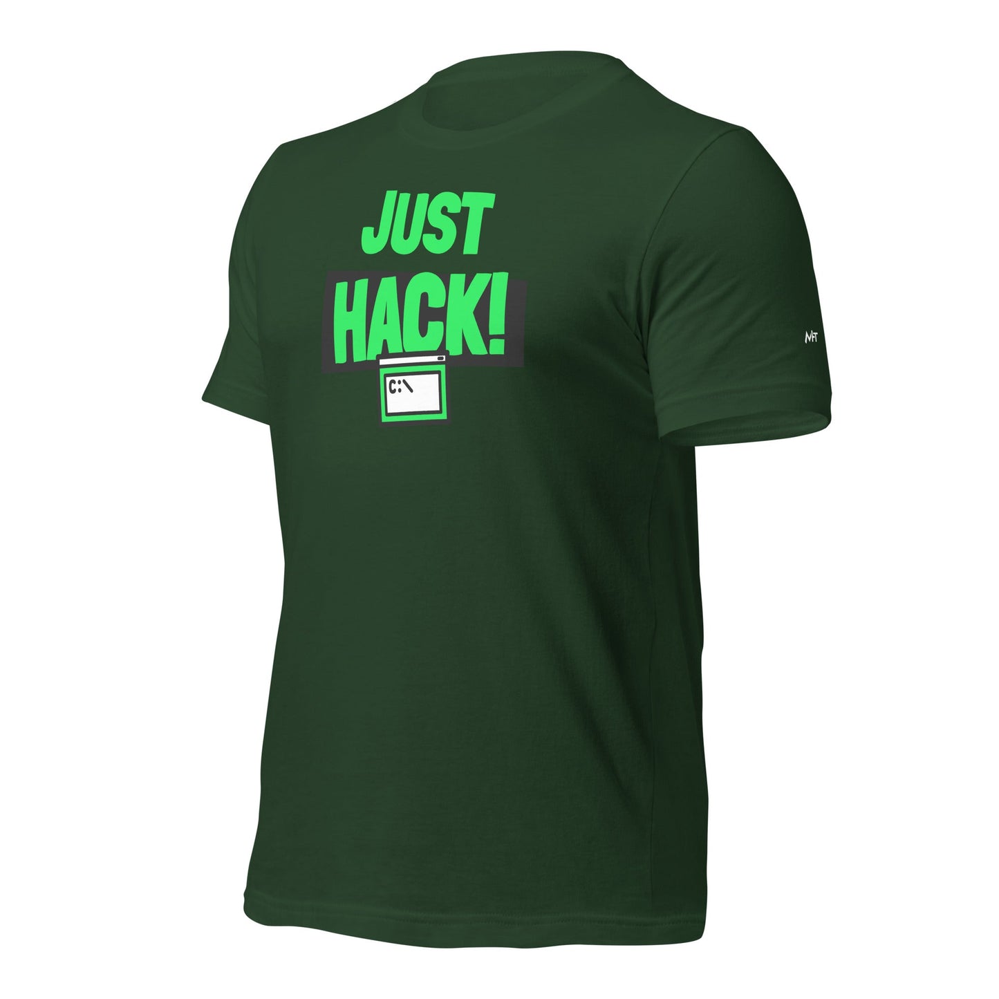 Just Hack (Green text) - Unisex t-shirt by DarkByteGear