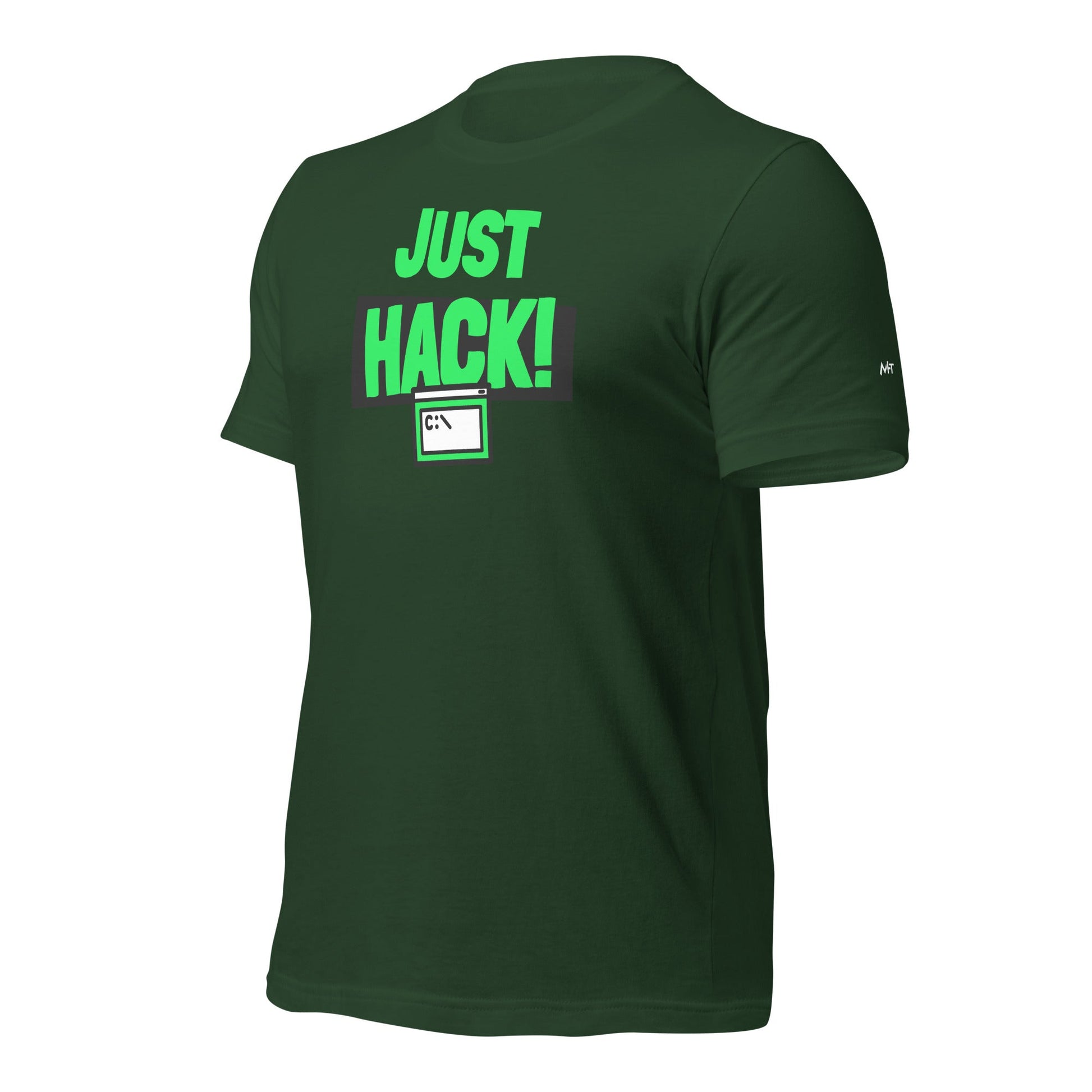 Just Hack (Green text) - Unisex t-shirt by DarkByteGear