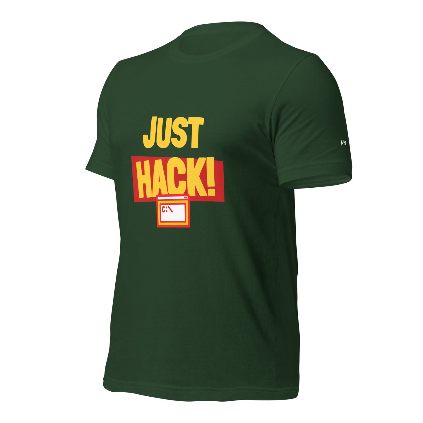 Just Hack (Yellow Text) - Unisex t-shirt by DarkByteGear