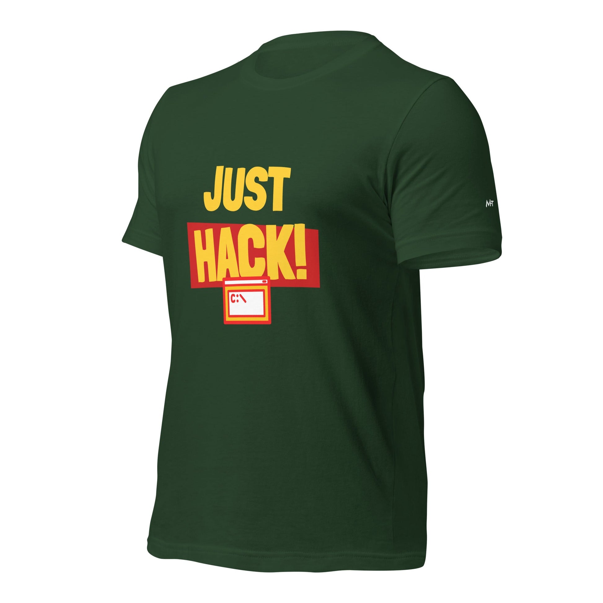 Just Hack (Yellow Text) - Unisex t-shirt by DarkByteGear