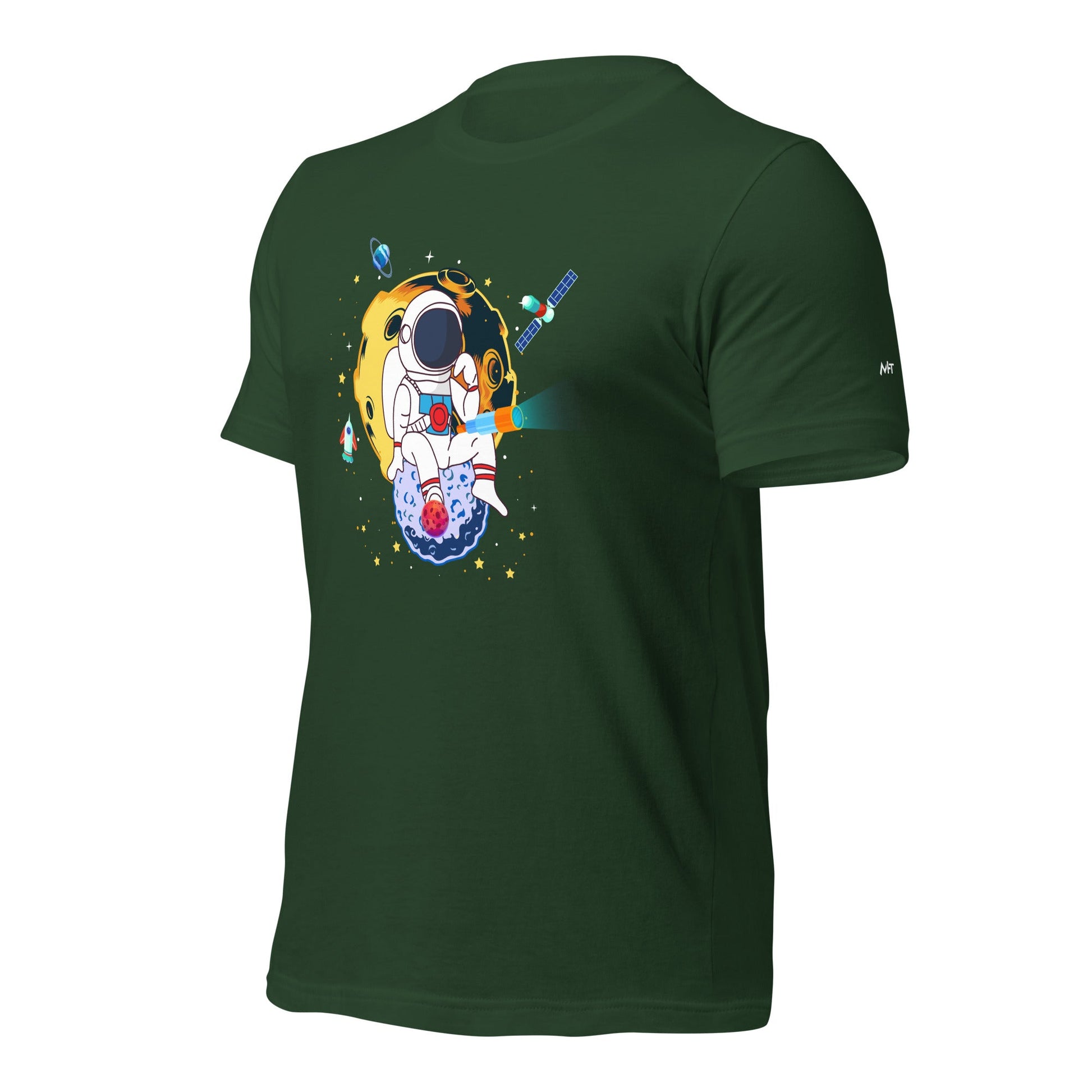 Astranaut catching stars - Unisex t-shirt by DarkByteGear
