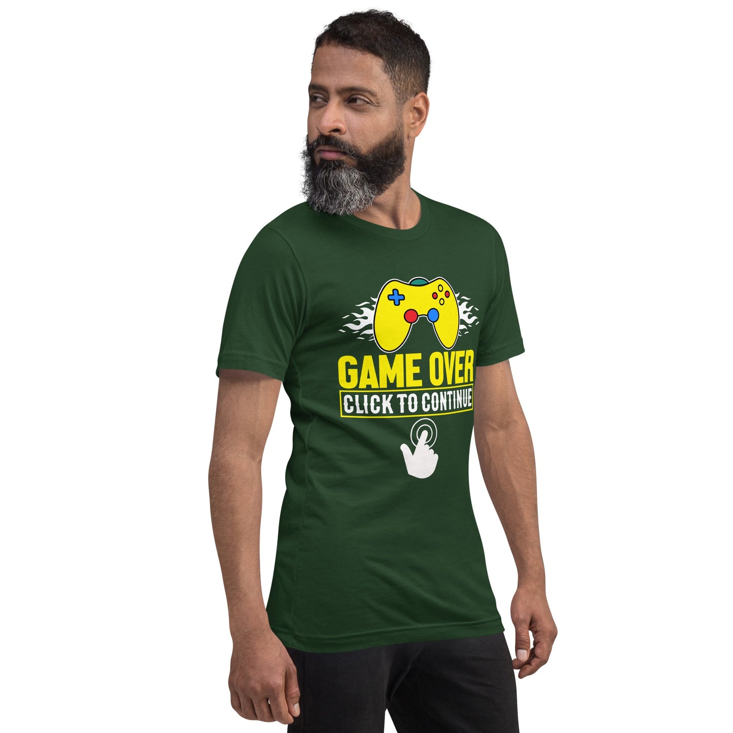 Game Over Click to Continue - Unisex t-shirt by DarkByteGear