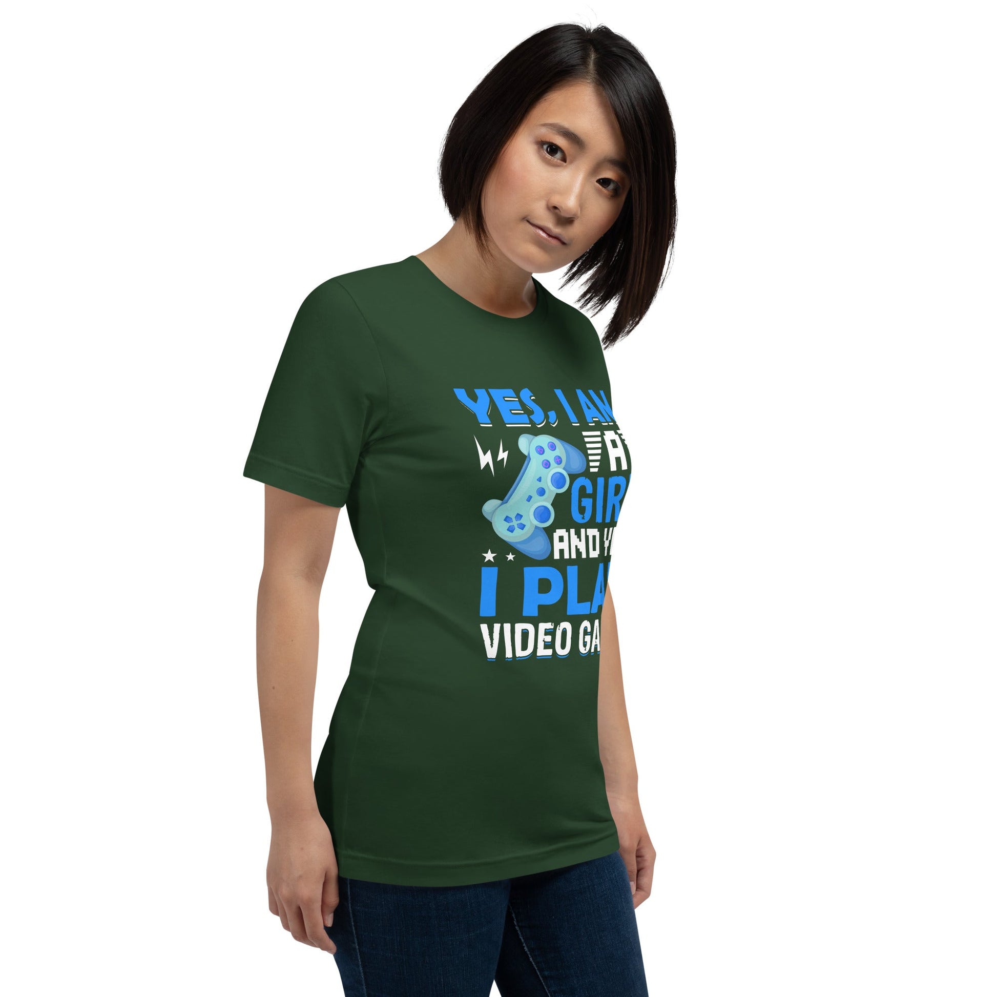 Yes, I am a Girl. Yes! I play Videogame Unisex t-shirt by DarkByteGear