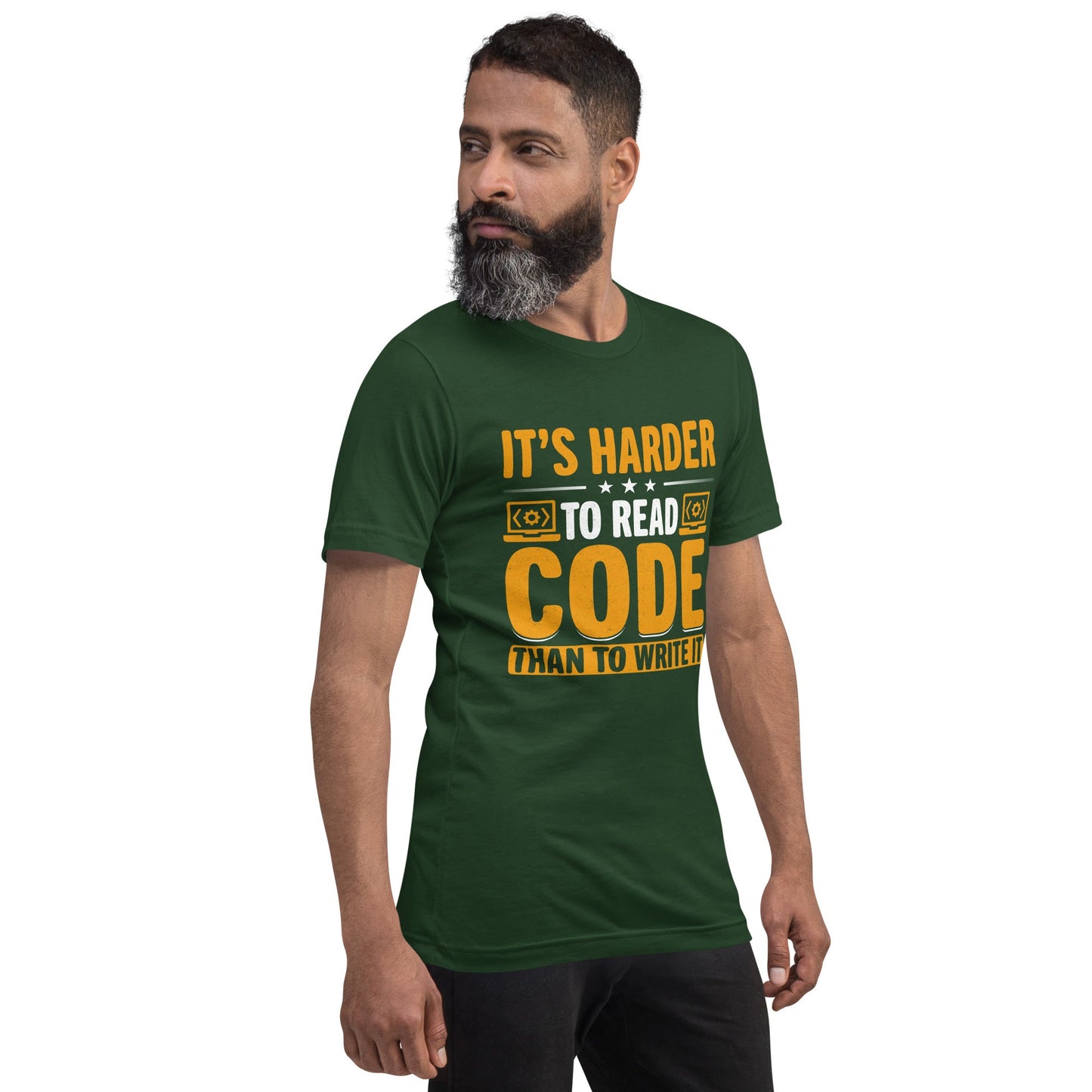 It's harder to read Code then to read it - Unisex t-shirt by DarkByteGear