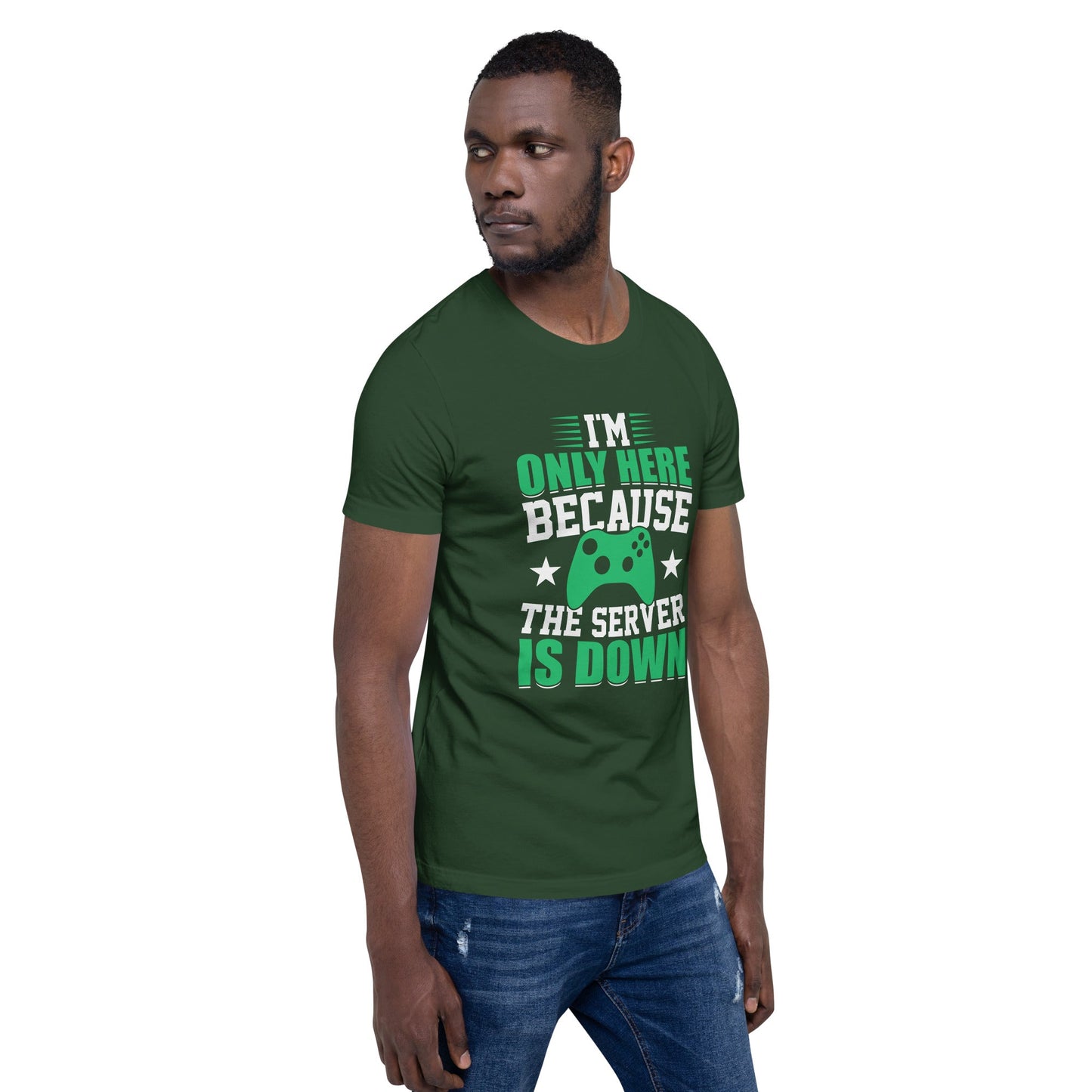 I'm only Here, because the Server is Down Unisex t-shirt by DarkByteGear