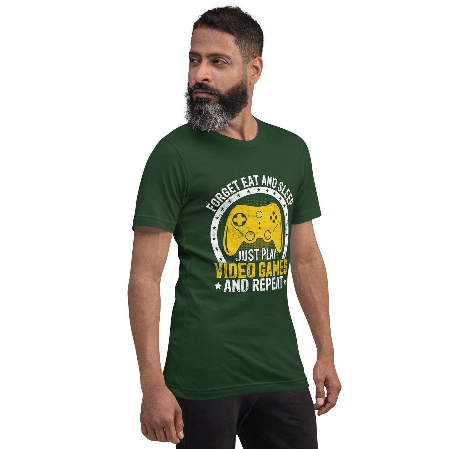 Forget Eat and Sleep, just Play Video Games and Repeat Unisex t-shirt by DarkByteGear