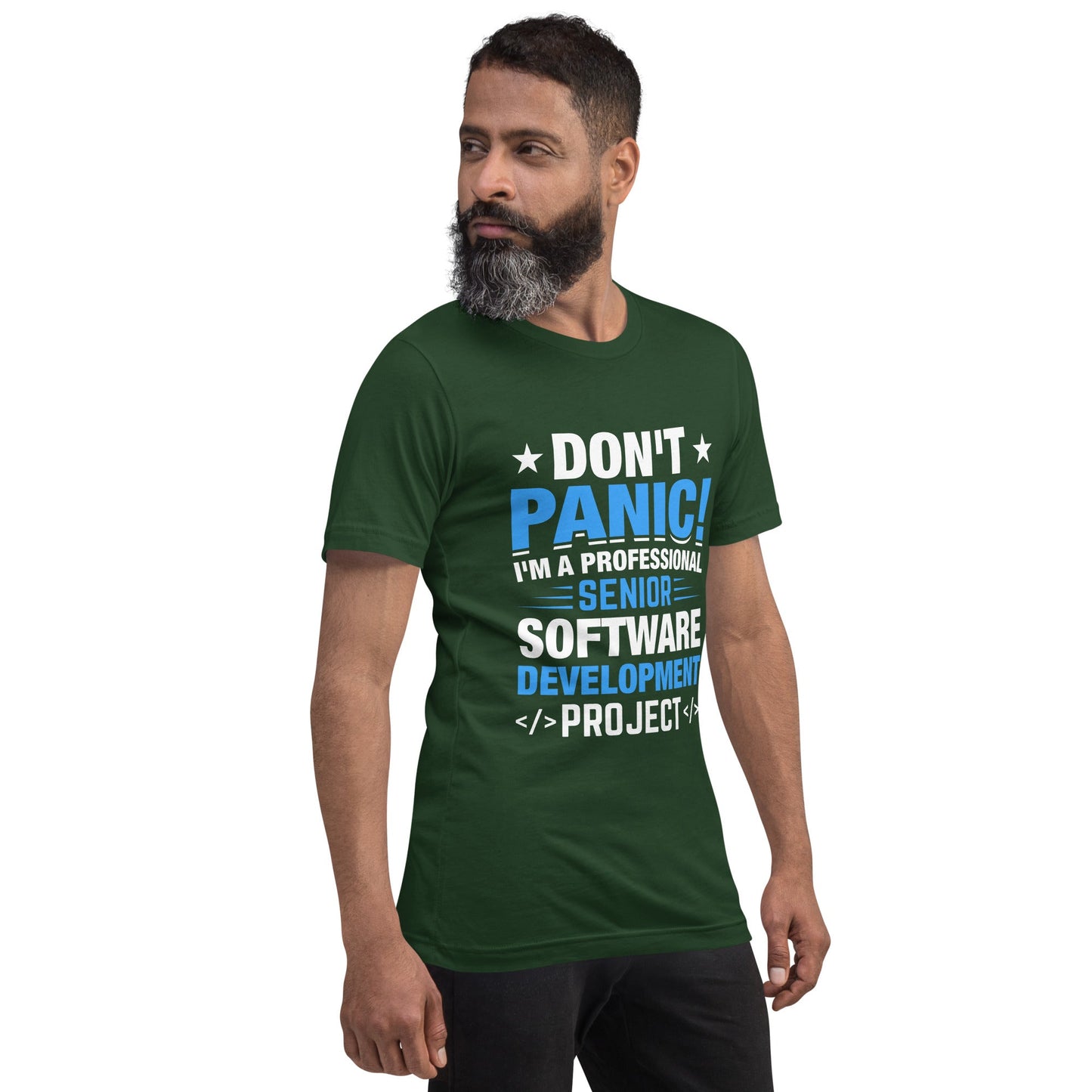 Don’t Panic I am a Professional Senior Development Analyst - Unisex t-shirt by DarkByteGear