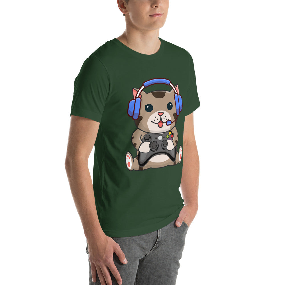 Gamer Cat - Unisex t-shirt by DarkByteGear