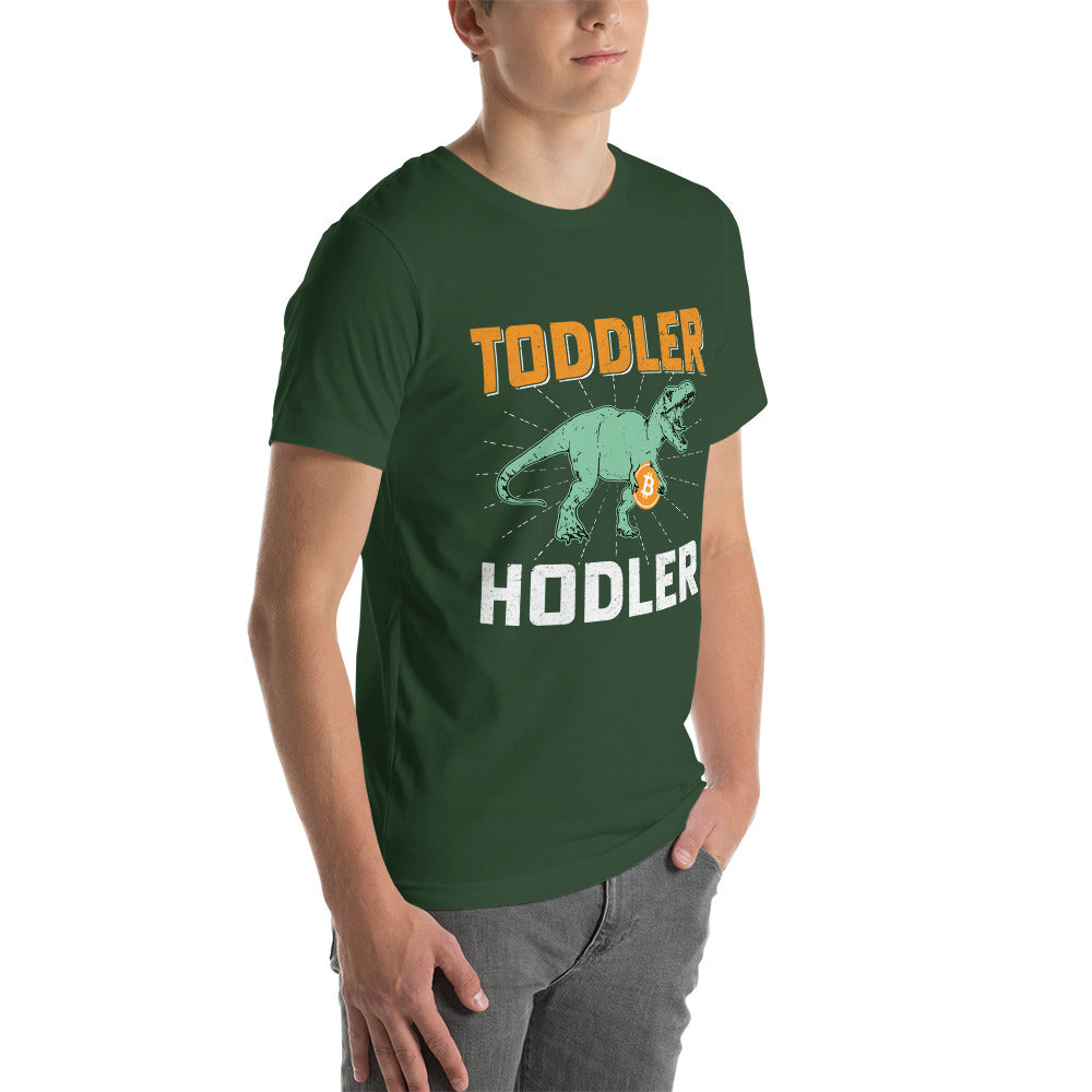 Toddler Bitcoin T-rex Holder - Unisex t-shirt by DarkByteGear