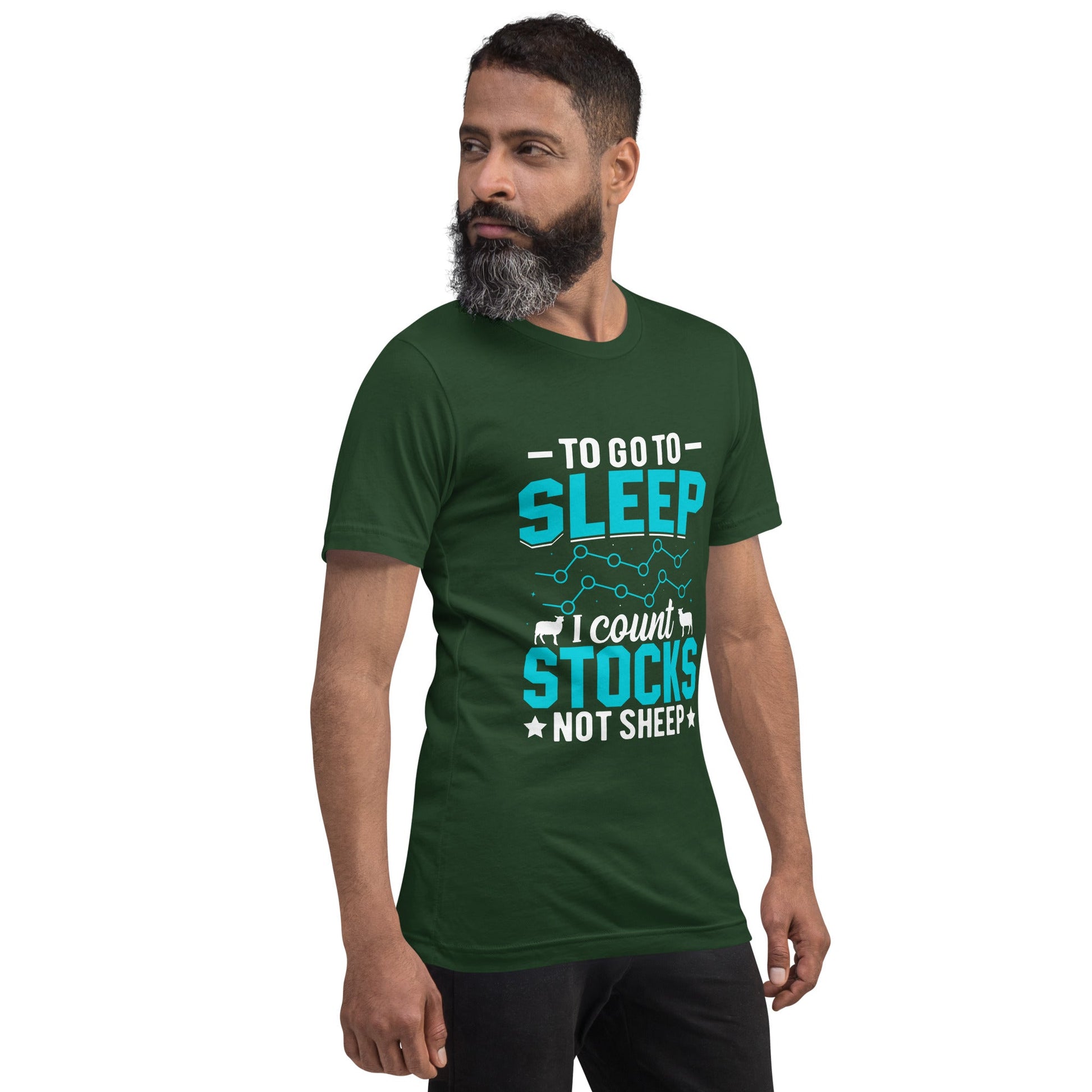 To go to sleep, I count stocks not sheep (DB) - Unisex t-shirt by DarkByteGear