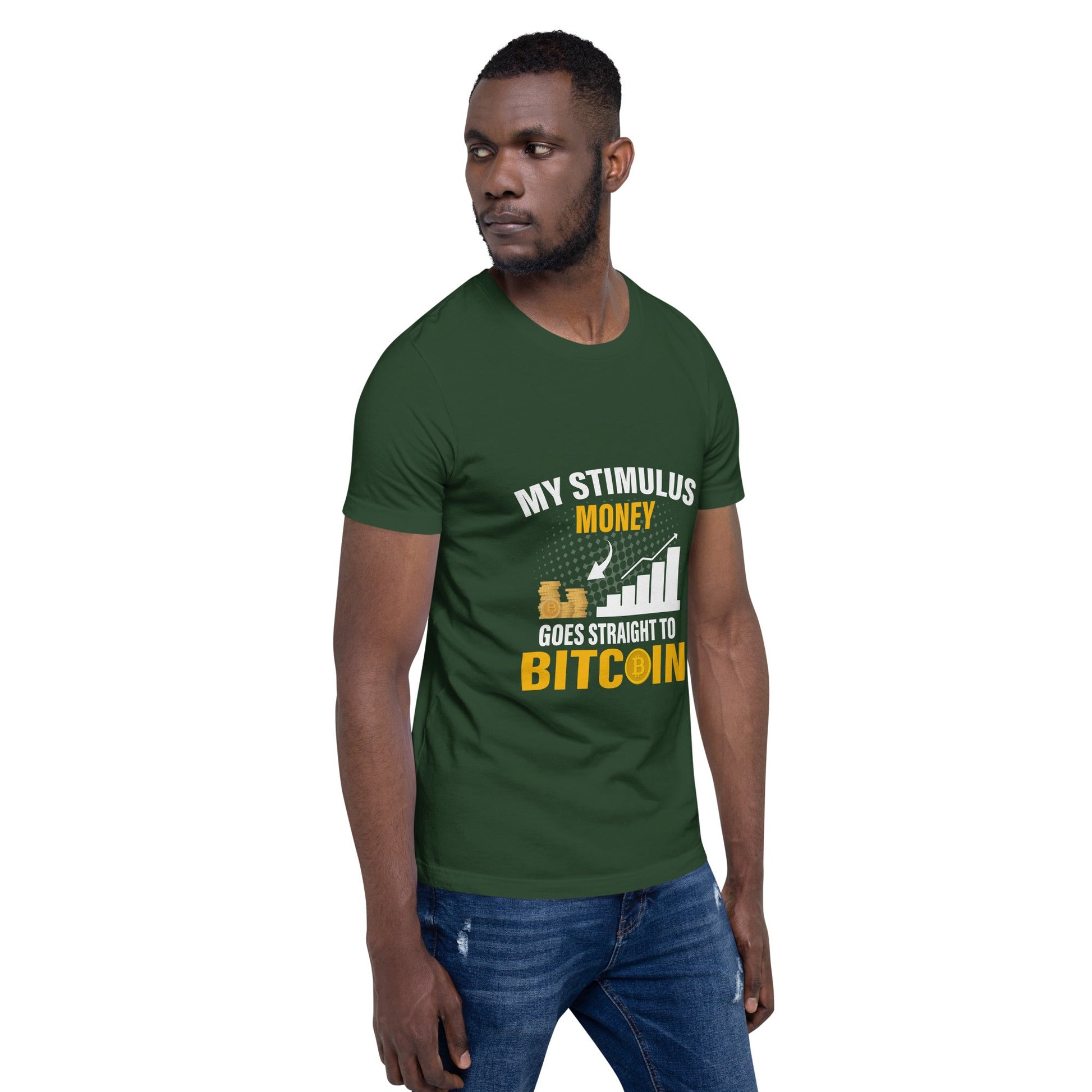 My Stimulus Money Goes Straight to Bitcoin - Unisex t-shirt by DarkByteGear