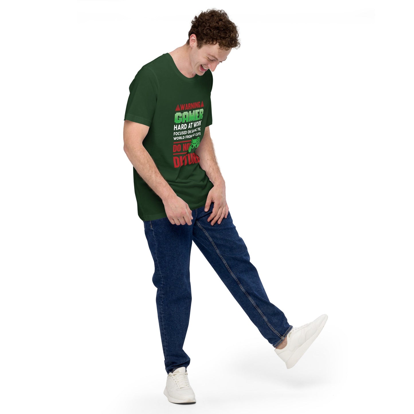Warning! Gamer Hard at Work, DND - Unisex t-shirt by DarkByteGear
