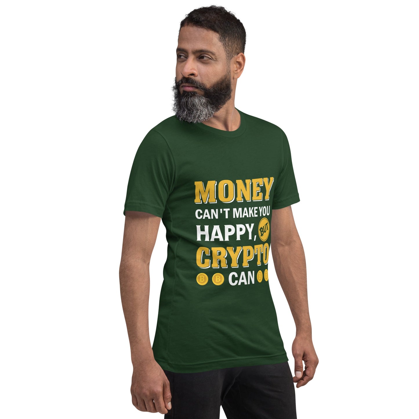 Money can't Buy You Happiness but Bitcoin Can Unisex t-shirt by DarkByteGear
