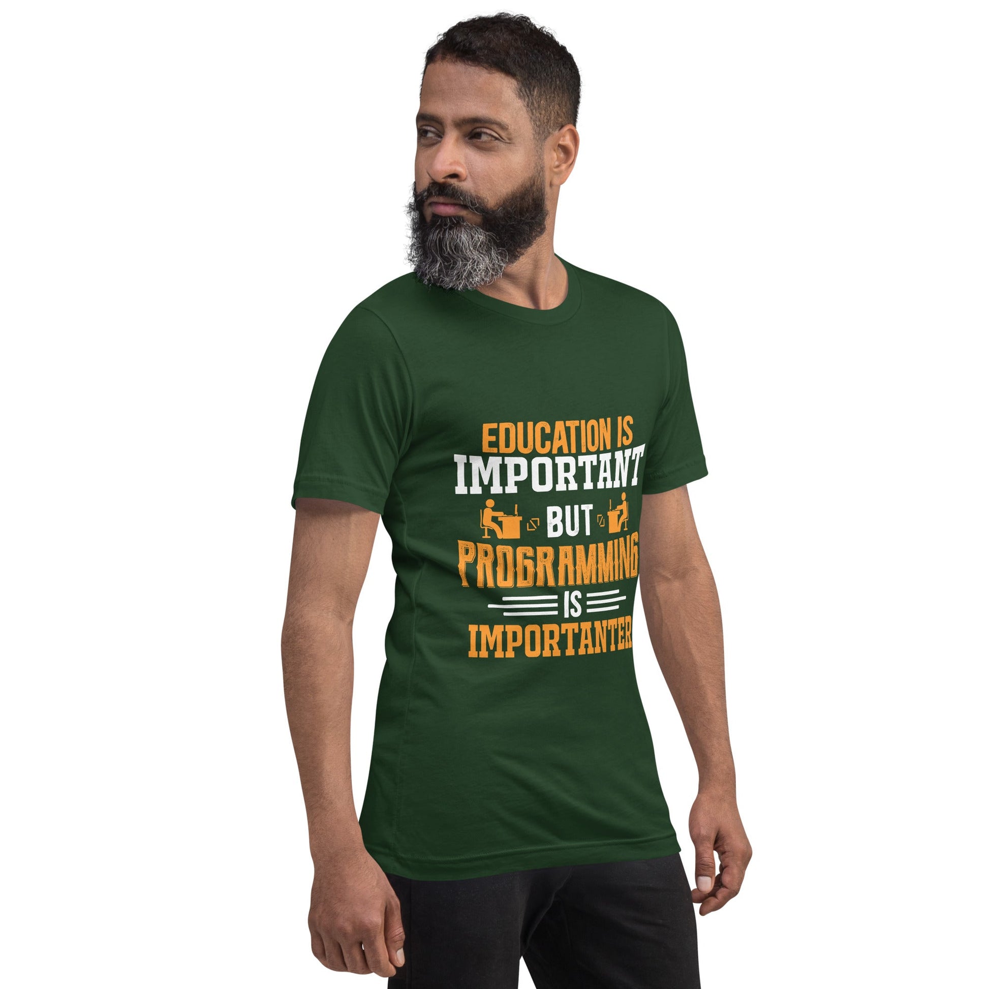 Education is important, but Programming is importanter - Unisex t-shirt by DarkByteGear