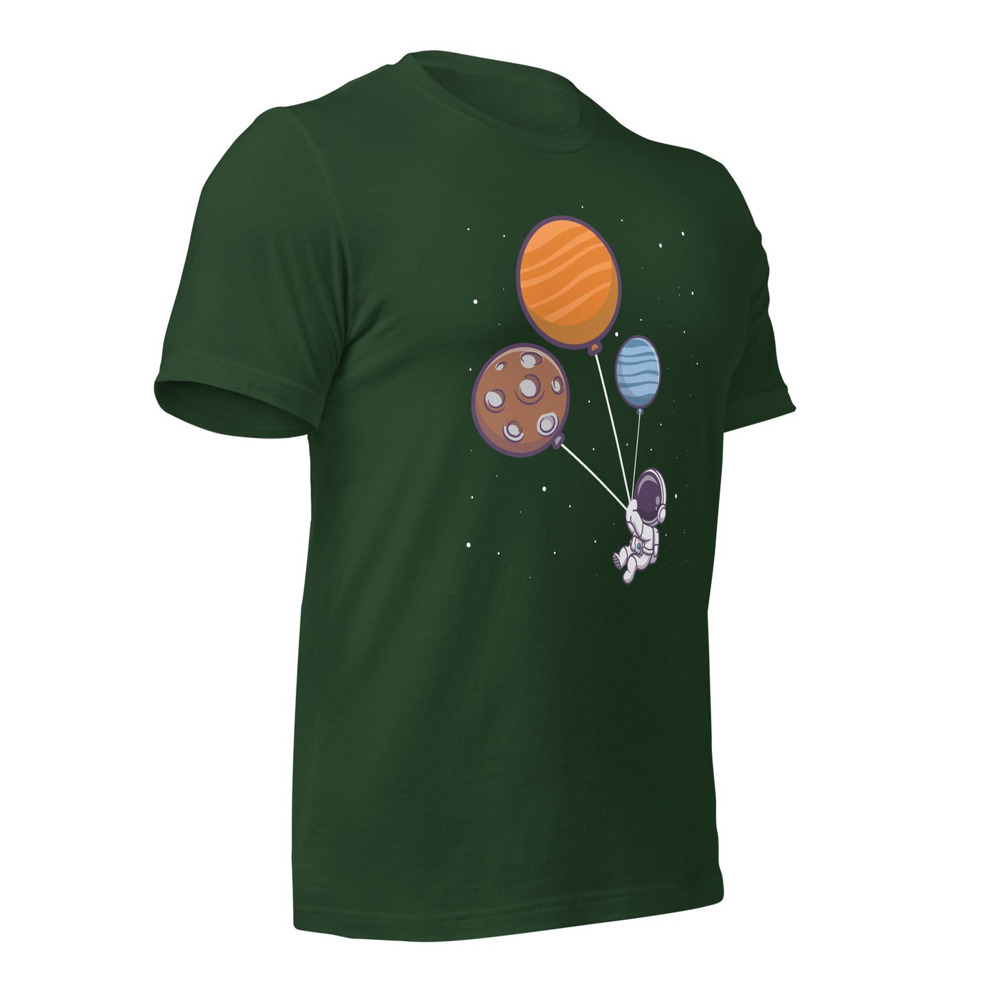 Astronaut with Balloons in Space - Unisex T-shirt by DarkByteGear