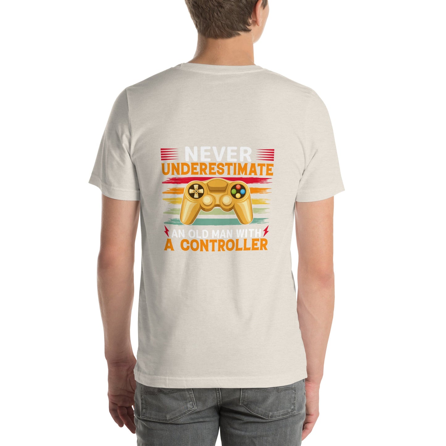 Never Underestimate an old man with a controller - Unisex t-shirt ( Back Print ) by DarkByteGear