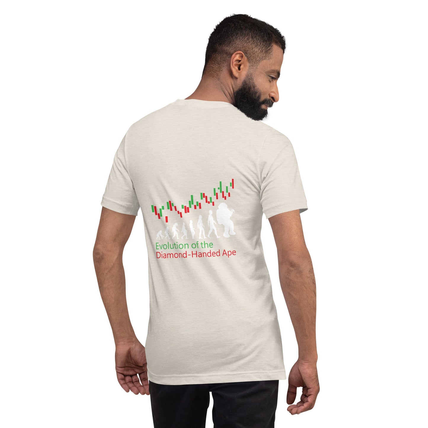Evolution of the Diamond-handed Ape - Unisex t-shirt ( Back Print ) by DarkByteGear