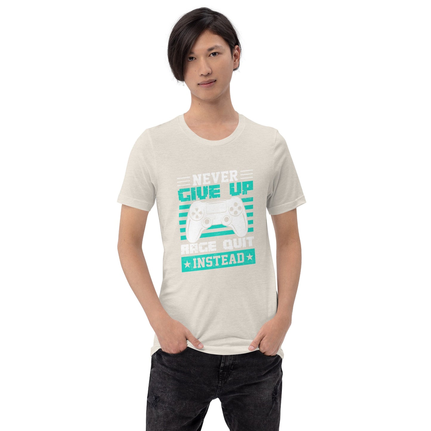 Never Give Up! Arge Quit - Unisex t-shirt by DarkByteGear