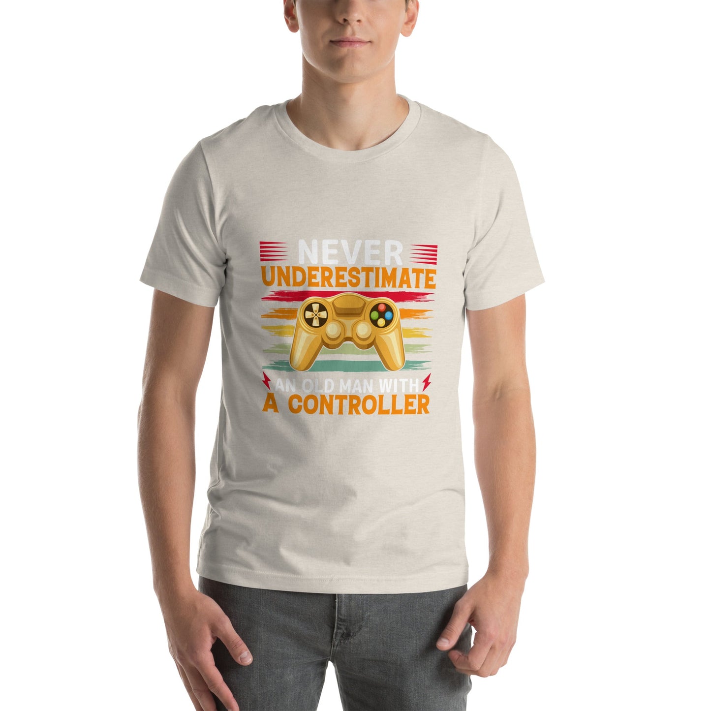 Never Underestimate an old man with a controller - Unisex t-shirt by DarkByteGear